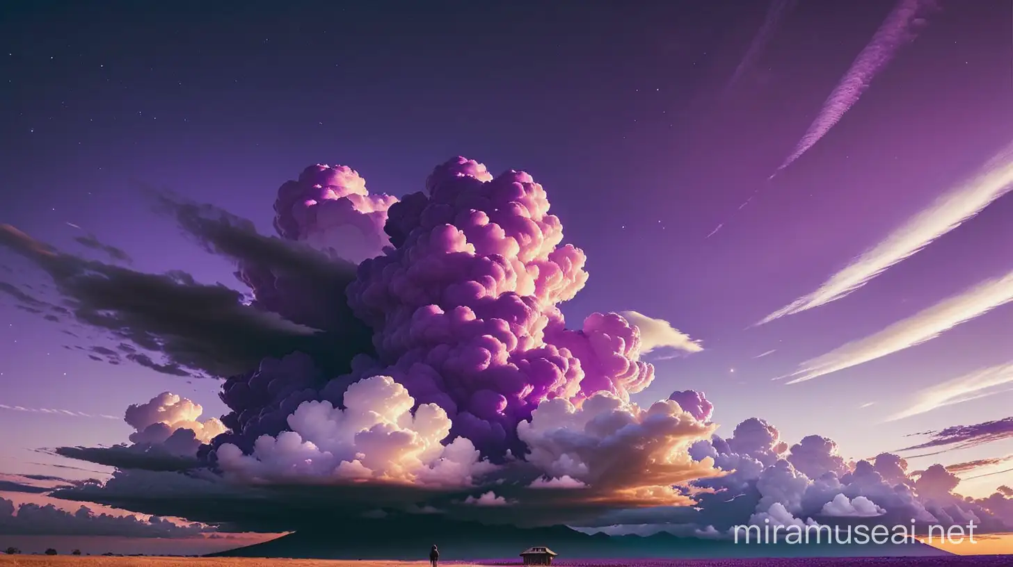 Purple Clouds Floating in a Surreal Sky