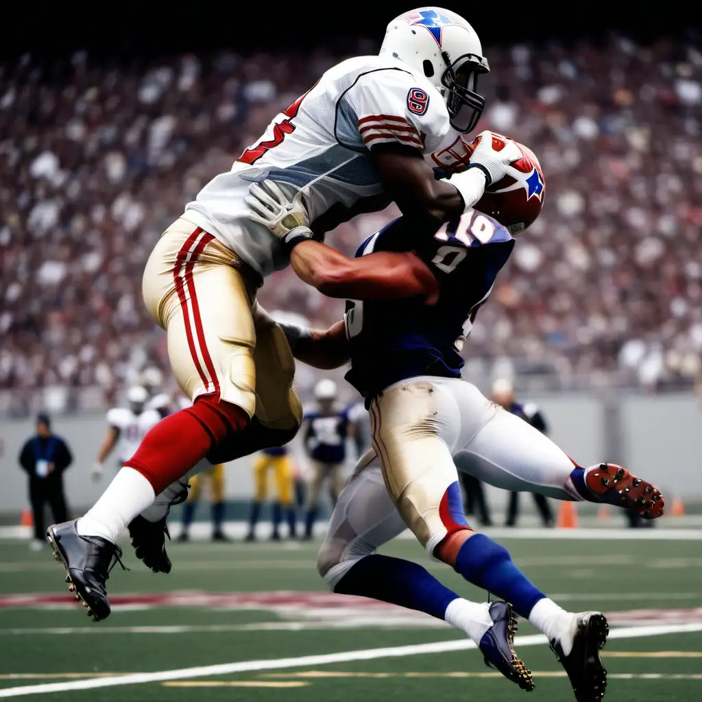 an image of two American footballers midair in a tackle