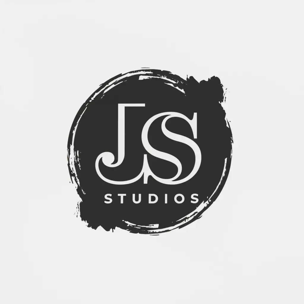 a logo design,with the text "JS Studios", main symbol:Initials, circle, design, artsy, sophisticated,Minimalistic,clear background