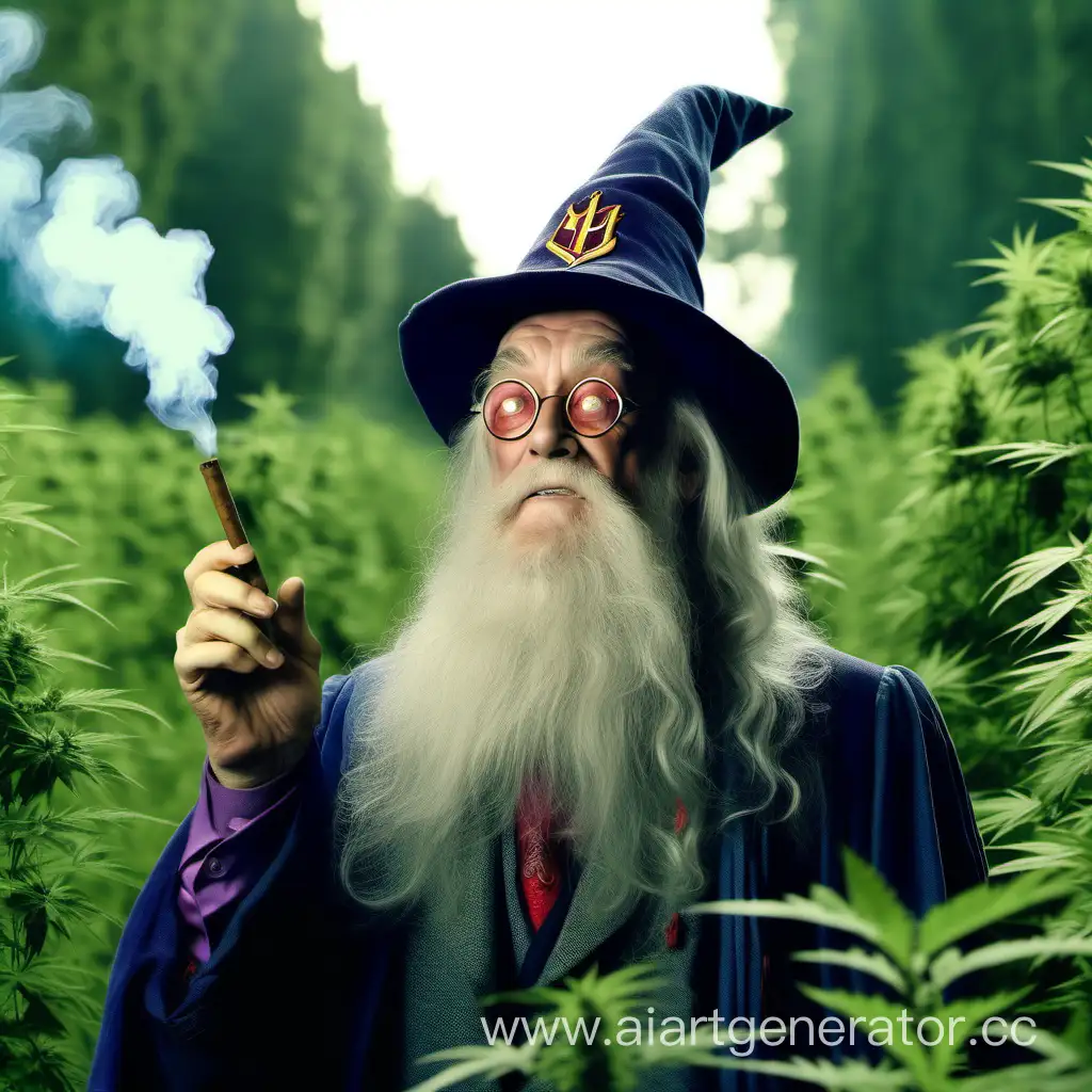 Joyful-Dumbledore-Smoking-a-Cigar-in-Enchanted-Hemp-Gardens-ULTRA-HD