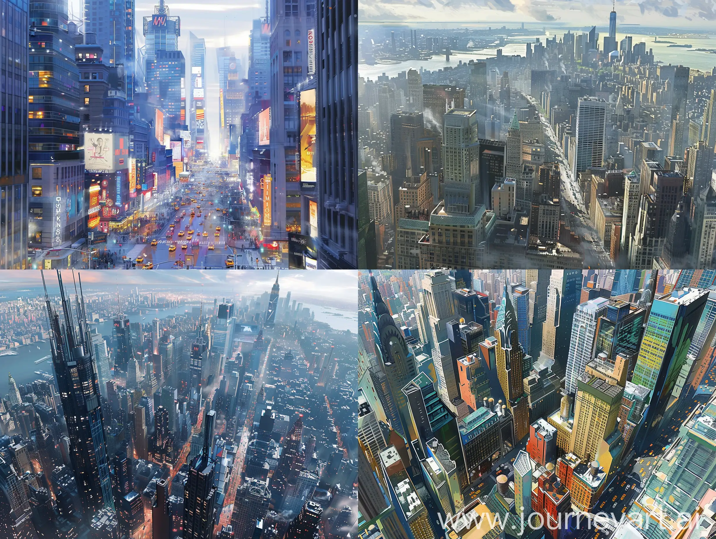 smart city, concept art, new york city, matte painting,