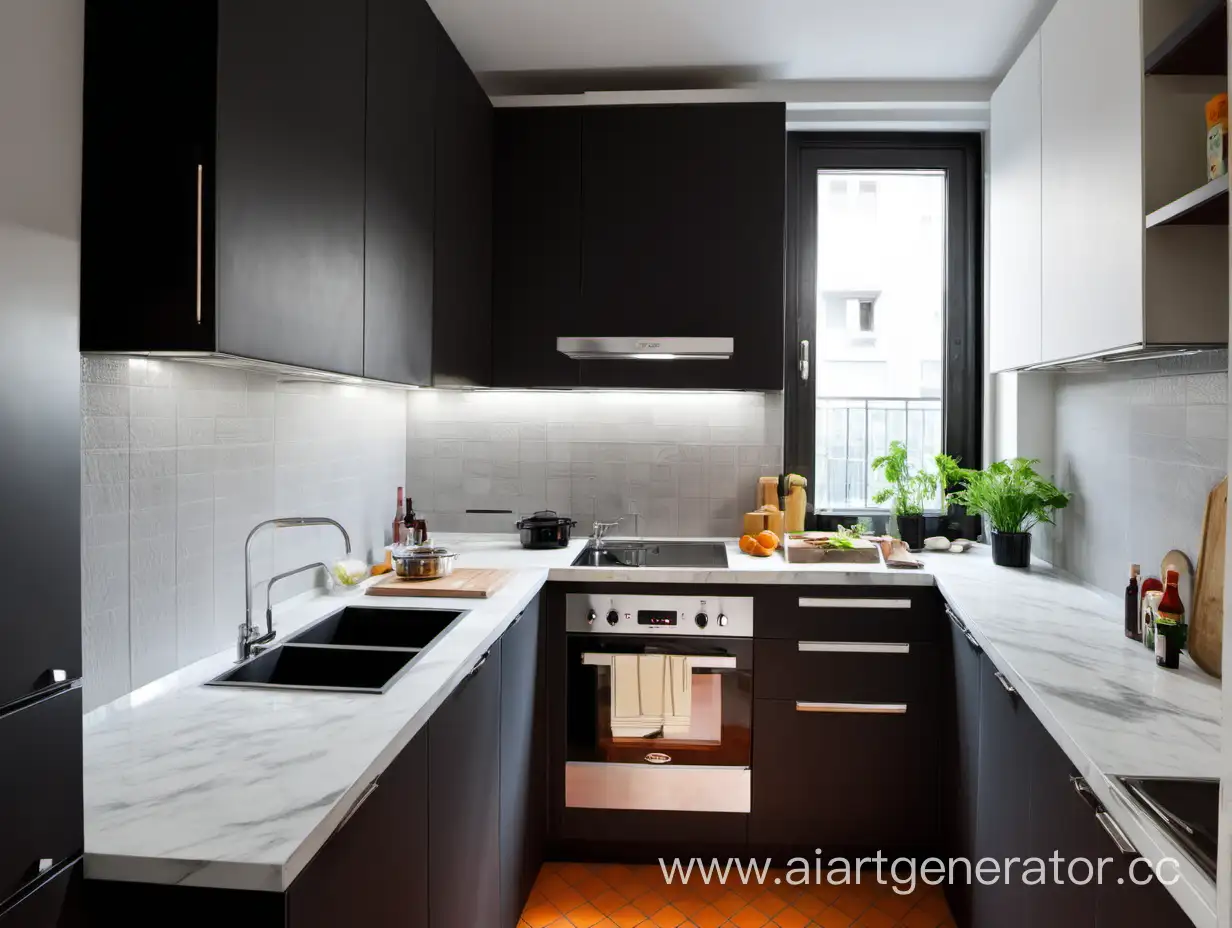 Modern-11Square-Meter-Apartment-Kitchen-with-Stylish-Renovation