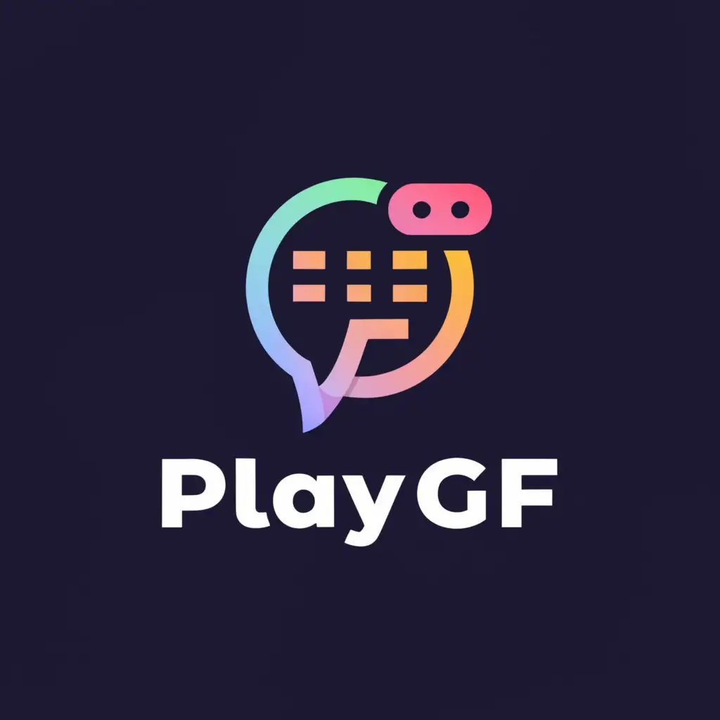 a logo design,with the text "PLAYGF", main symbol:ChatRoom,Moderate,clear background