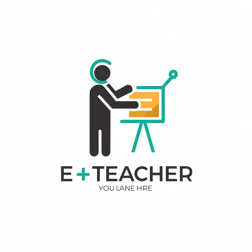a logo design,with the text "E-teacher", main symbol:teacher,Minimalistic,be used in Education industry,clear background
