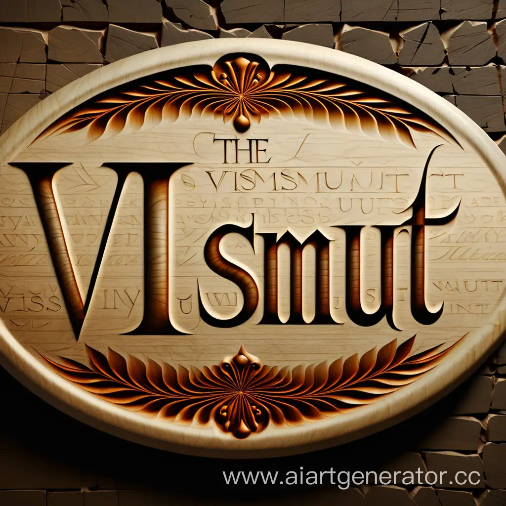 Слово Vismut выгравированое на любой поверхности и фоне