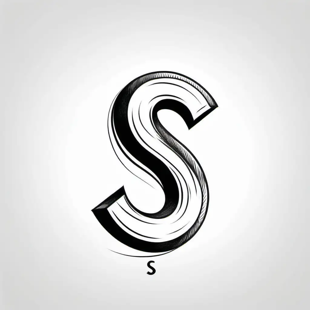 "S"pressivo logo. Powerful and simple. Black and white, hand drawn style.