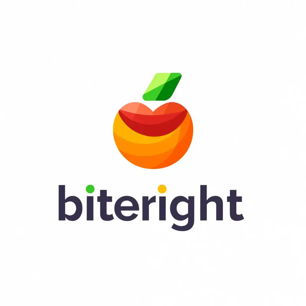 a logo design,with the text "BiteRight", main symbol:healthy food,Minimalistic,be used in Sports Fitness industry,clear background