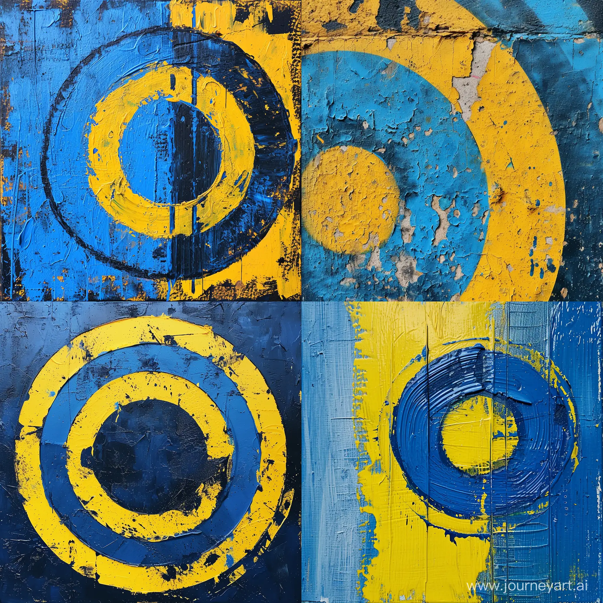 abstract art, blue, yellow, paint, grafitti, focus, target