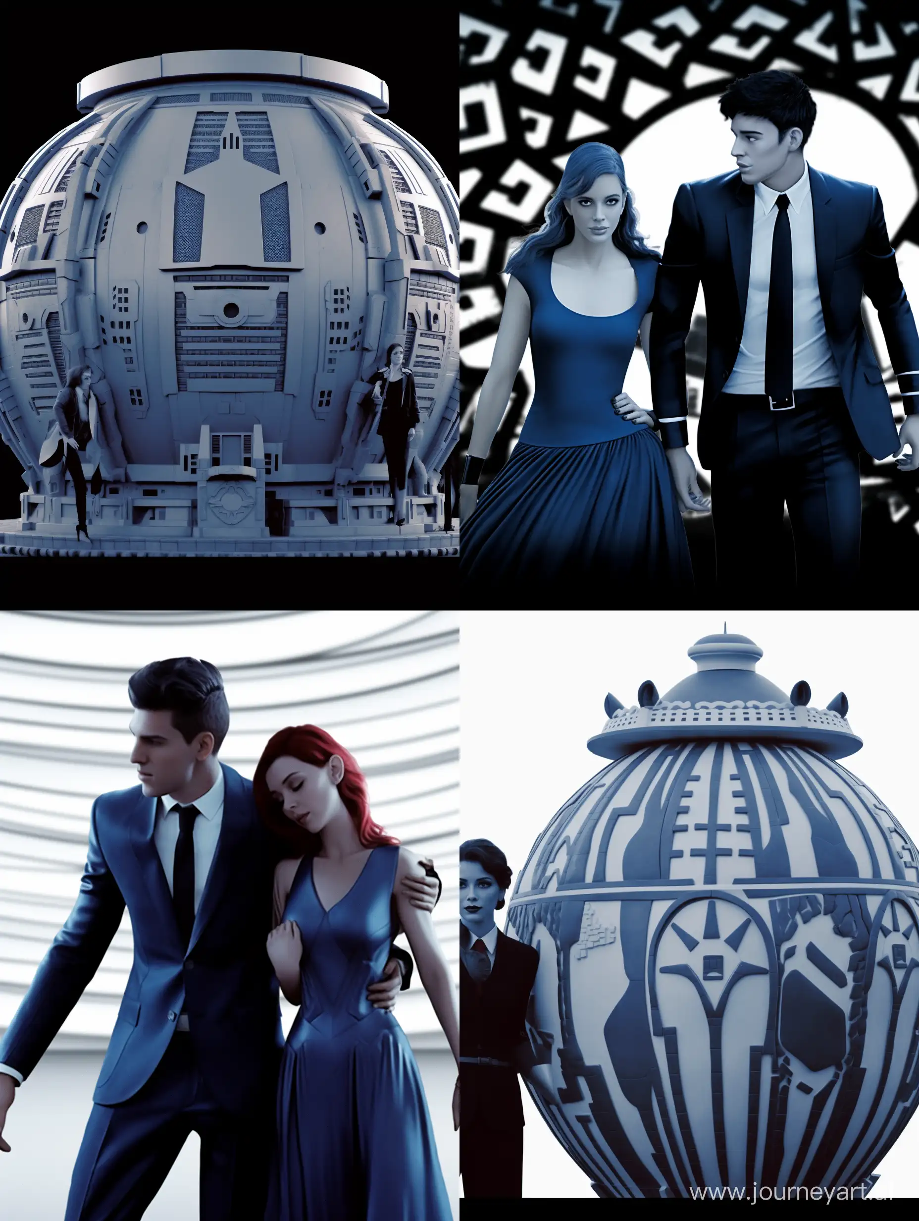 Spider-Man hugs Scarlett Johansson with his left arm, behind the casino