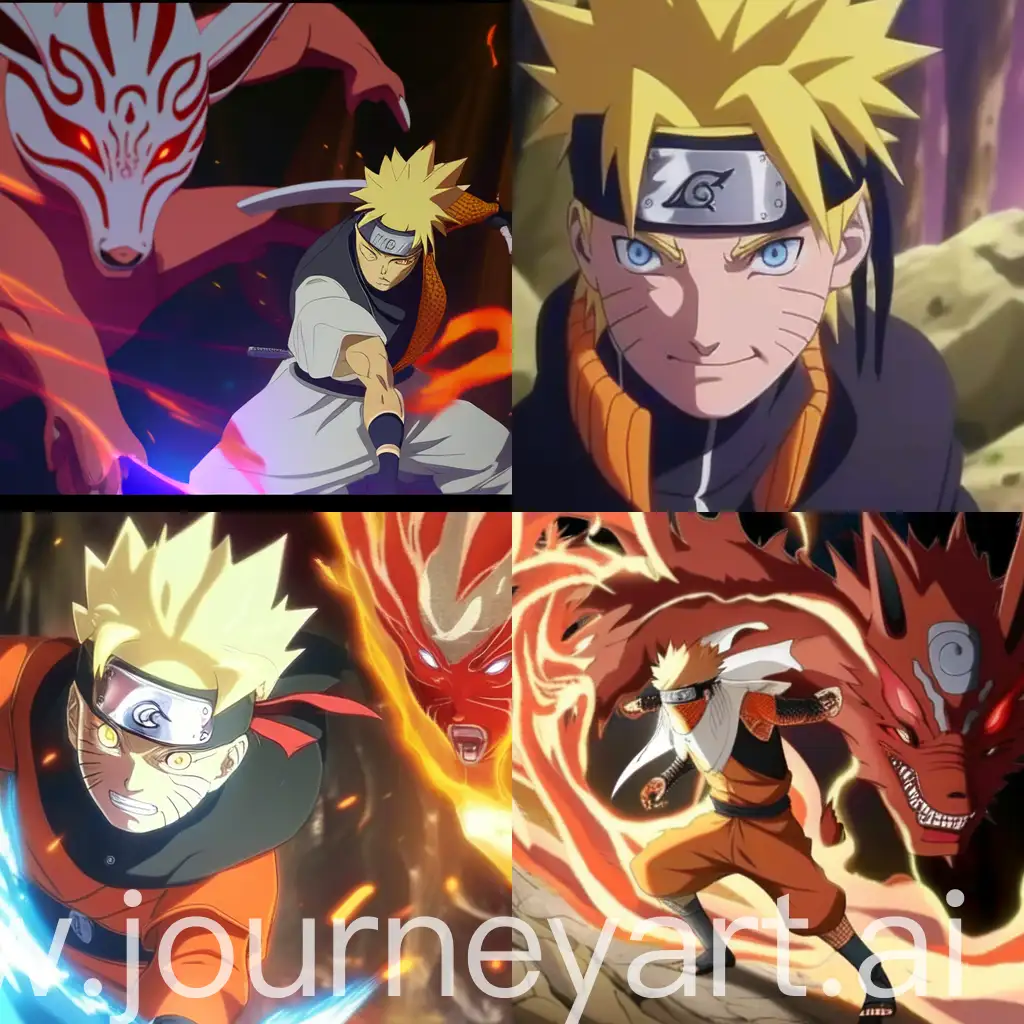 naruto with kurama in kcm mode highly deatiled