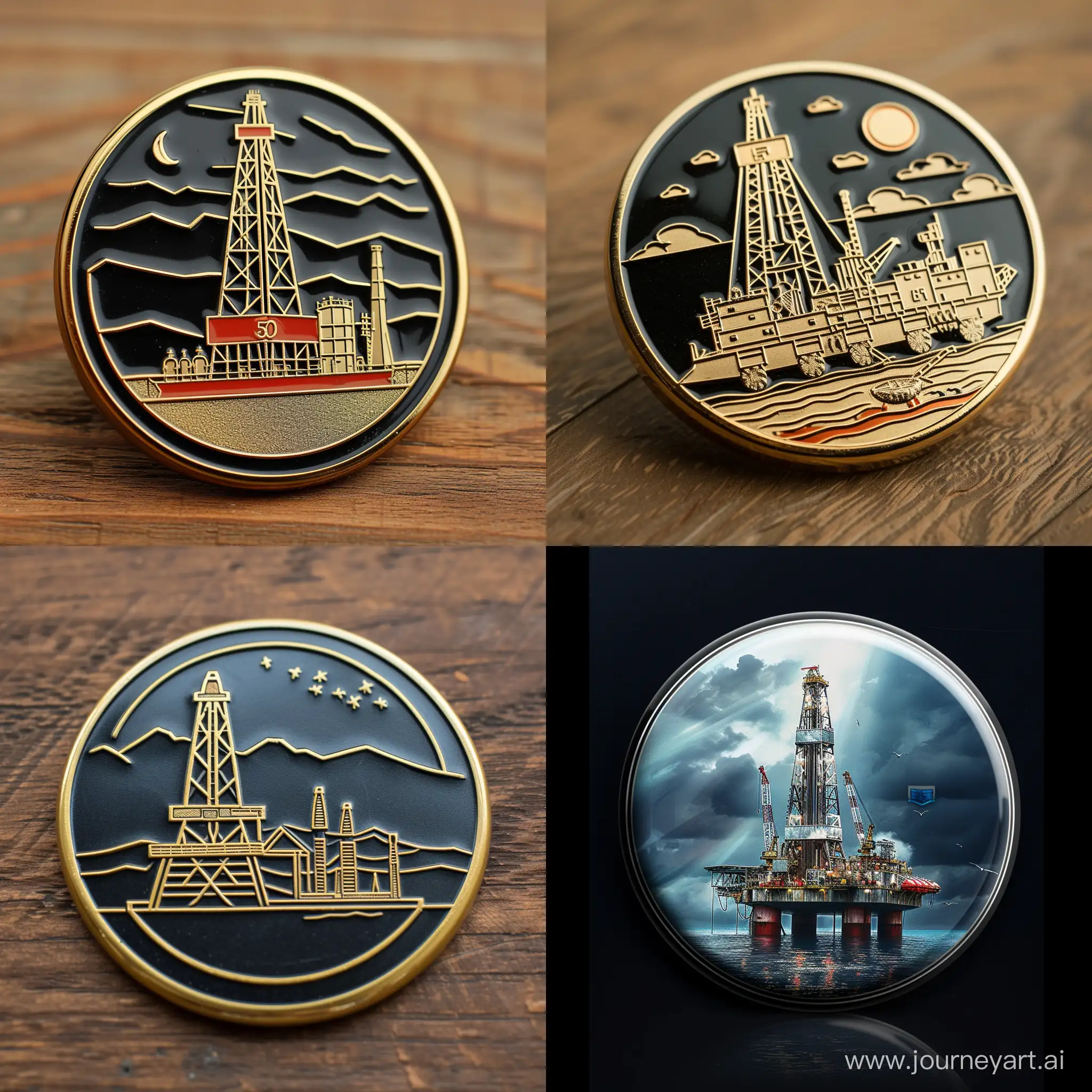 50th-Anniversary-Commemorative-Badge-for-Oil-Drilling-Company
