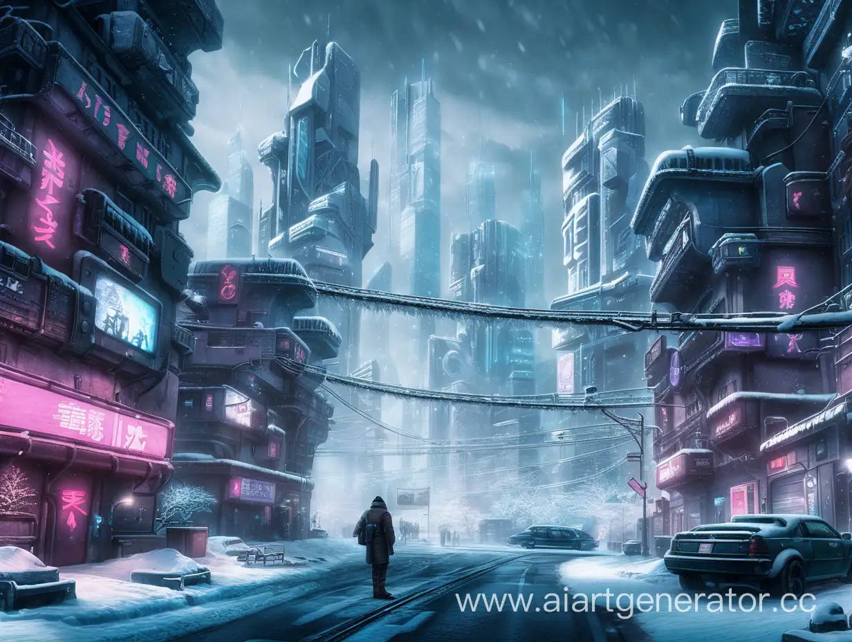 winter cyberpunk city 1920x1080