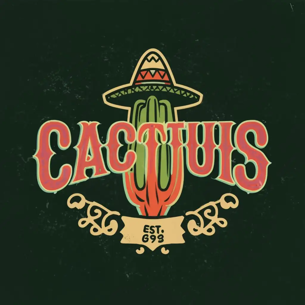 a logo design,with the text "CACTUS", main symbol:Icon, mexican culture and colours.,Moderate,be used in Restaurant industry,clear background