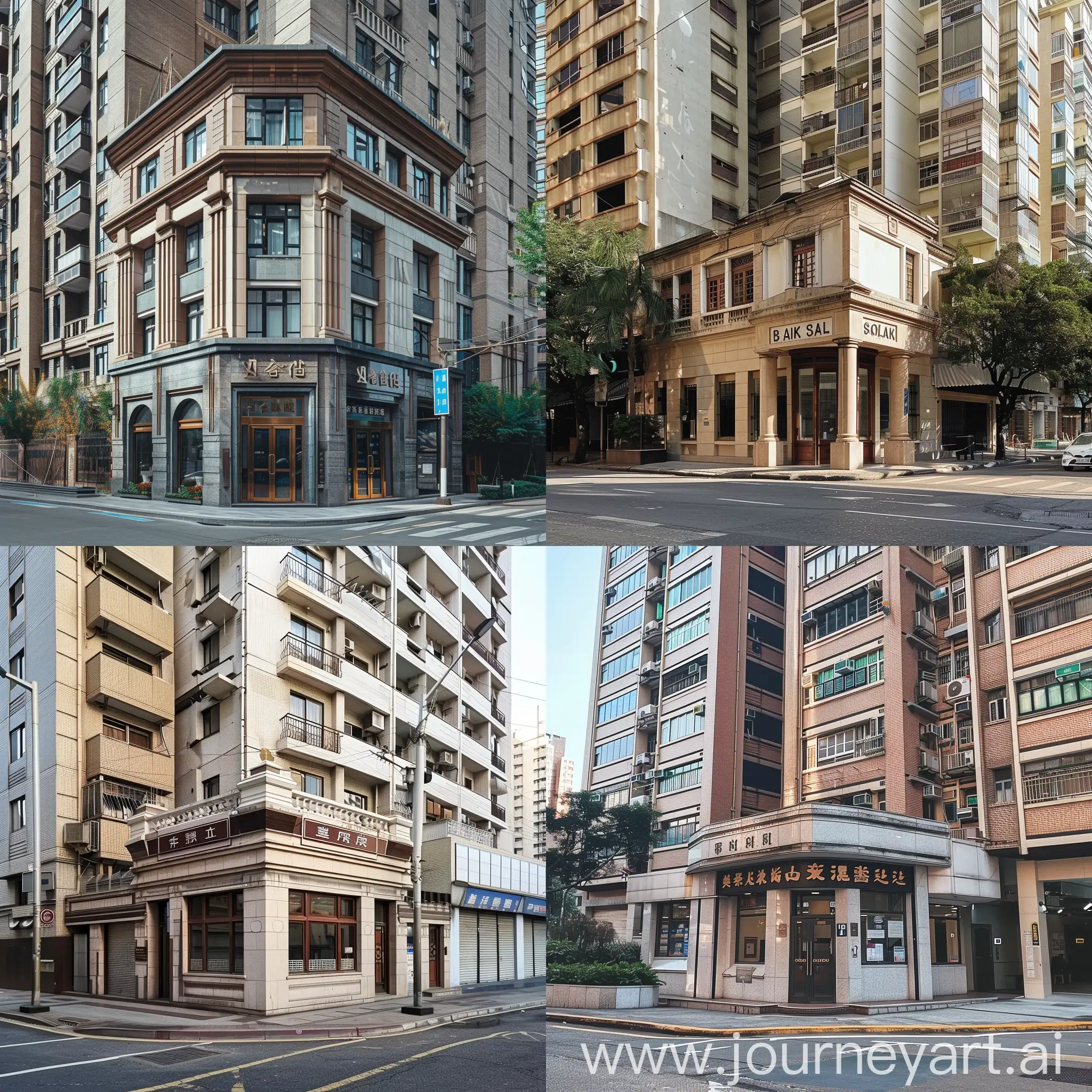 Traditional-Bank-Building-Amid-Urban-HighRise