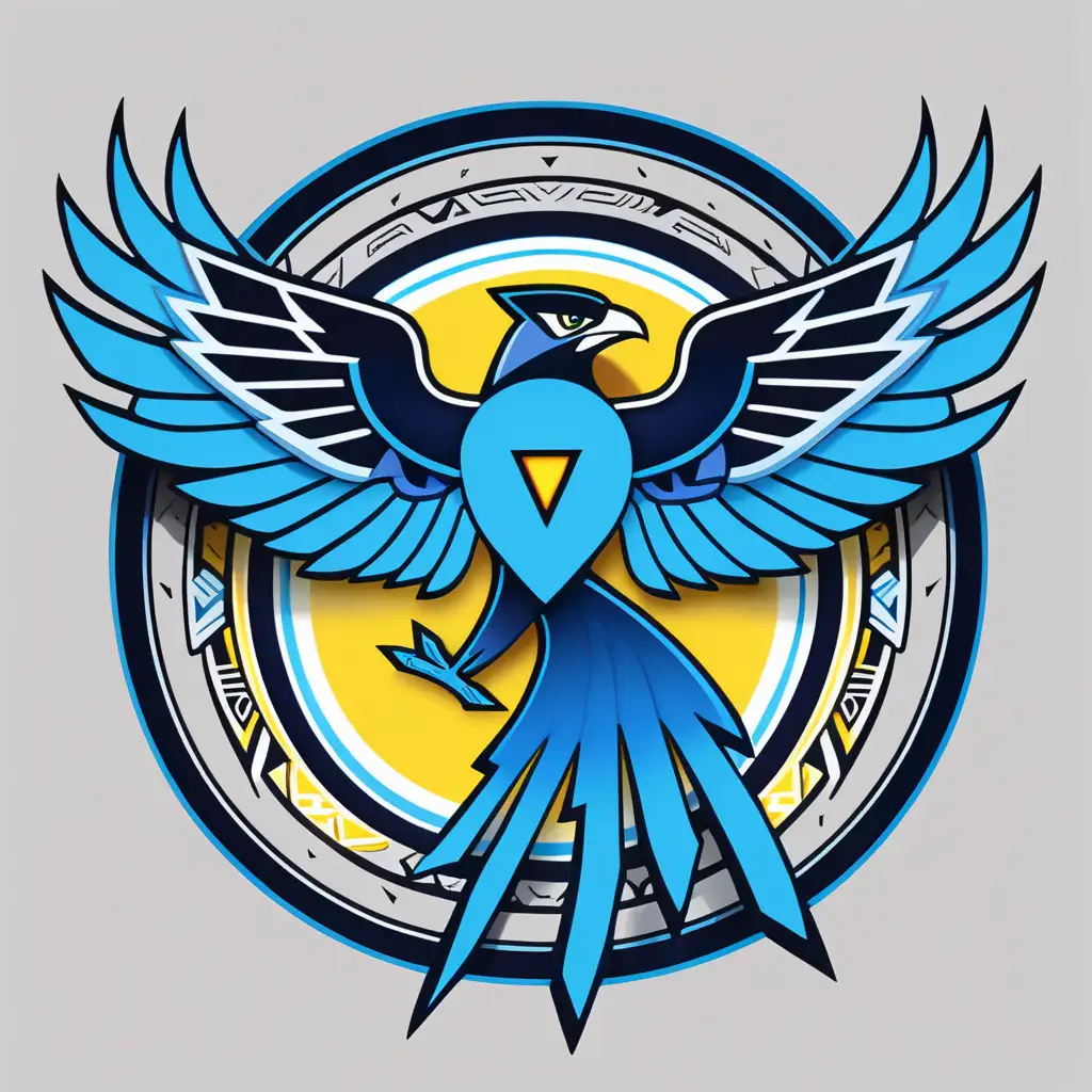 The emblem of the Thunderbolt Thunderbird Tribe is a powerful representation of their mythical and electrifying theme. The symbol features a stylized thunderbird with wings outstretched, its feathers crackling with lightning. The thunderbird's eye glows with an electric-blue intensity, and tribal patterns adorn its majestic wings.																									
																									
Encircling the thunderbird is a dynamic ring of lightning bolts, creating a circular frame that enhances the symbol's electrifying energy. The overall design captures the essence of the Thunderbolt Thunderbird Tribe's mystical connection with thunderbirds and the raw power of lightning.																									
																									
The color palette chosen for the emblem includes vibrant electric blues, bold yellows, and dark tribal-inspired tones, creating a visually striking and electrifying symbol that reflects the tribe's dominance in the urban underworld.																									
																									
