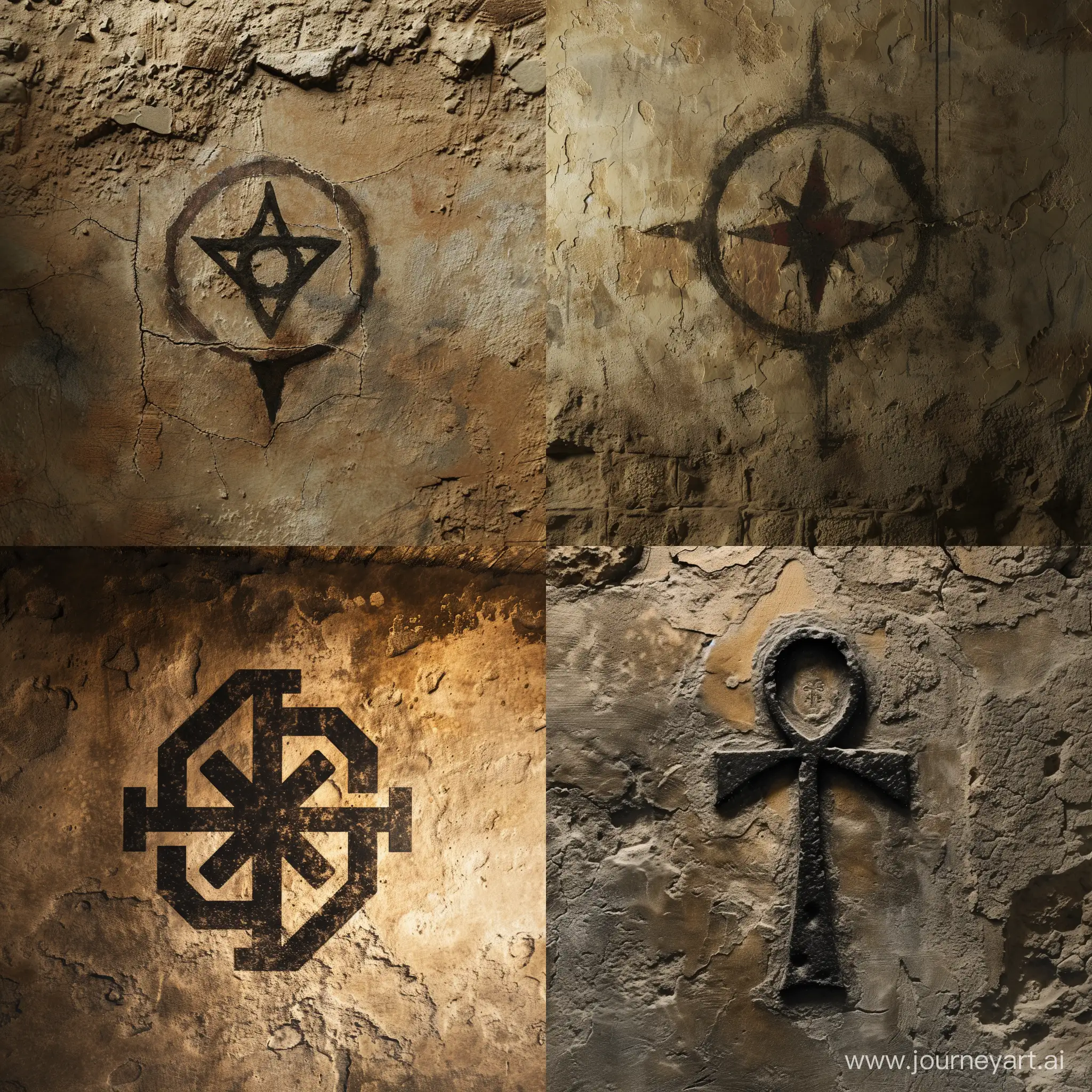загадочный  символ непонятной формы на стене принадлежит древнему культу