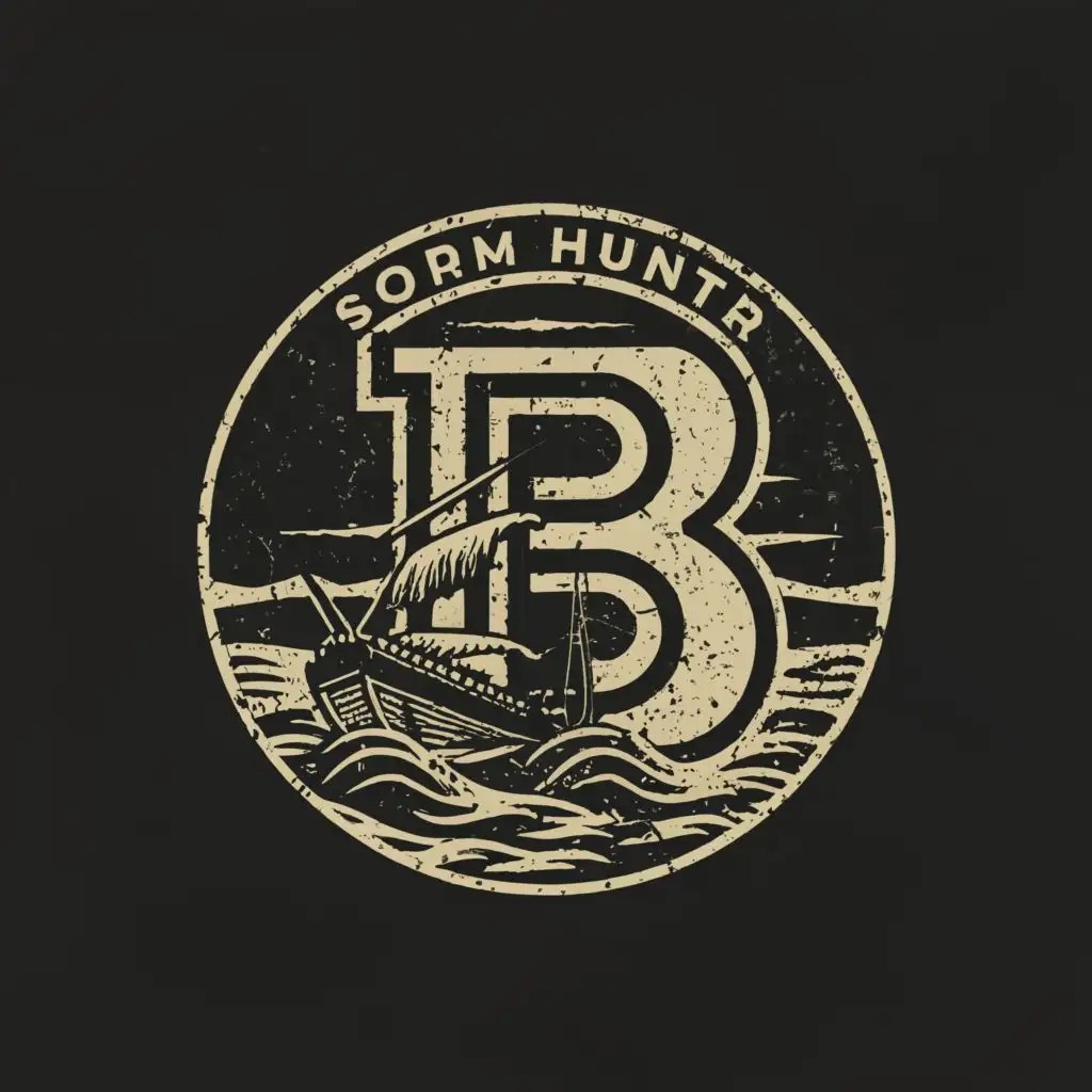 LOGO-Design-for-Arctic-Storm-Hunter-Bold-Black-and-White-Circle-Logotype-with-Detailed-Ship-Symbolism
