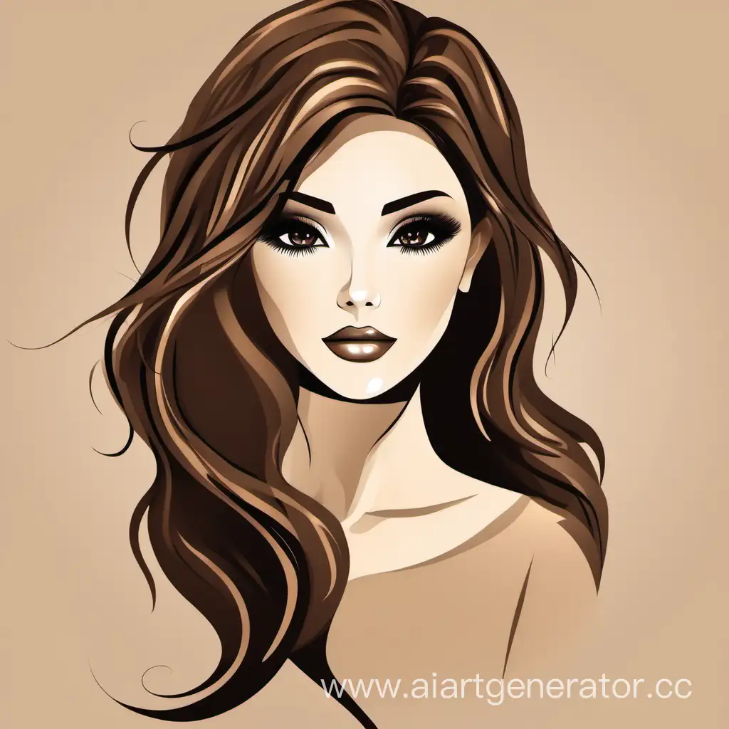 Реальная девушка красивая салон красоты бежевый коричневый аватарка для салона обложка