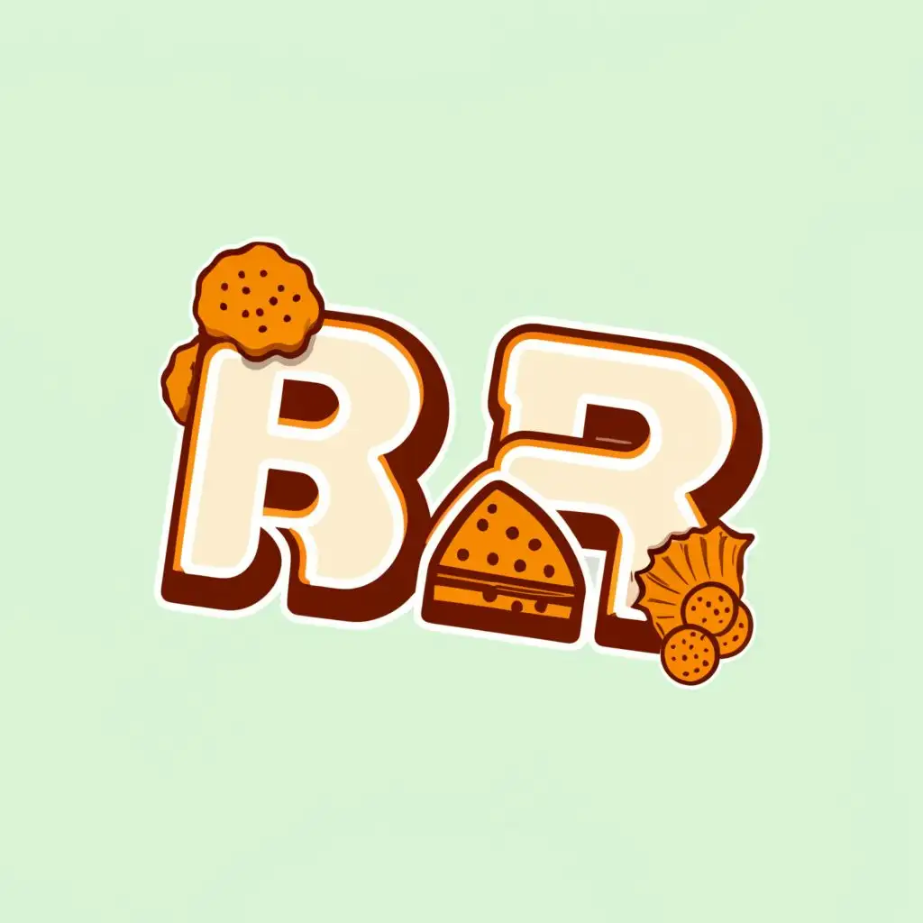 logo, Snacks, with the text "BR", typography