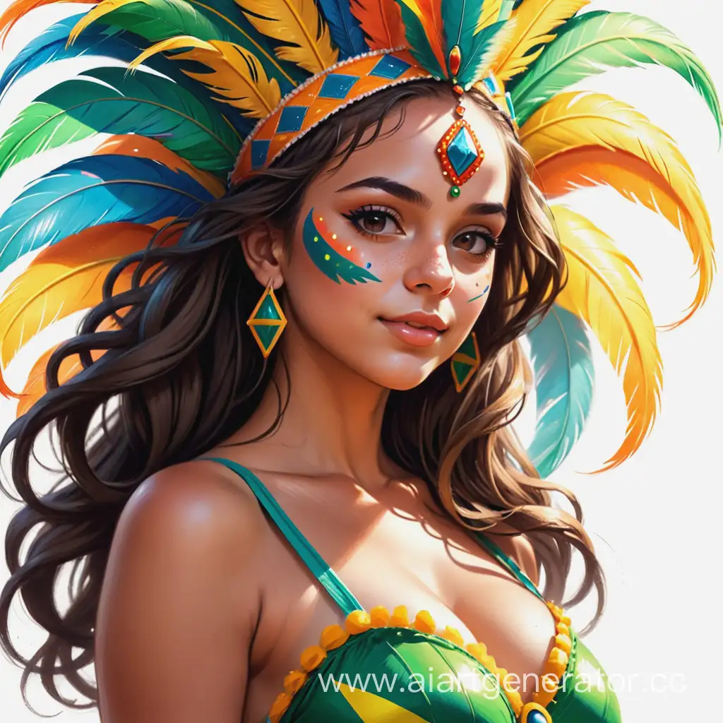 Brazilian-Girl-Enjoying-Carnival-Drawing