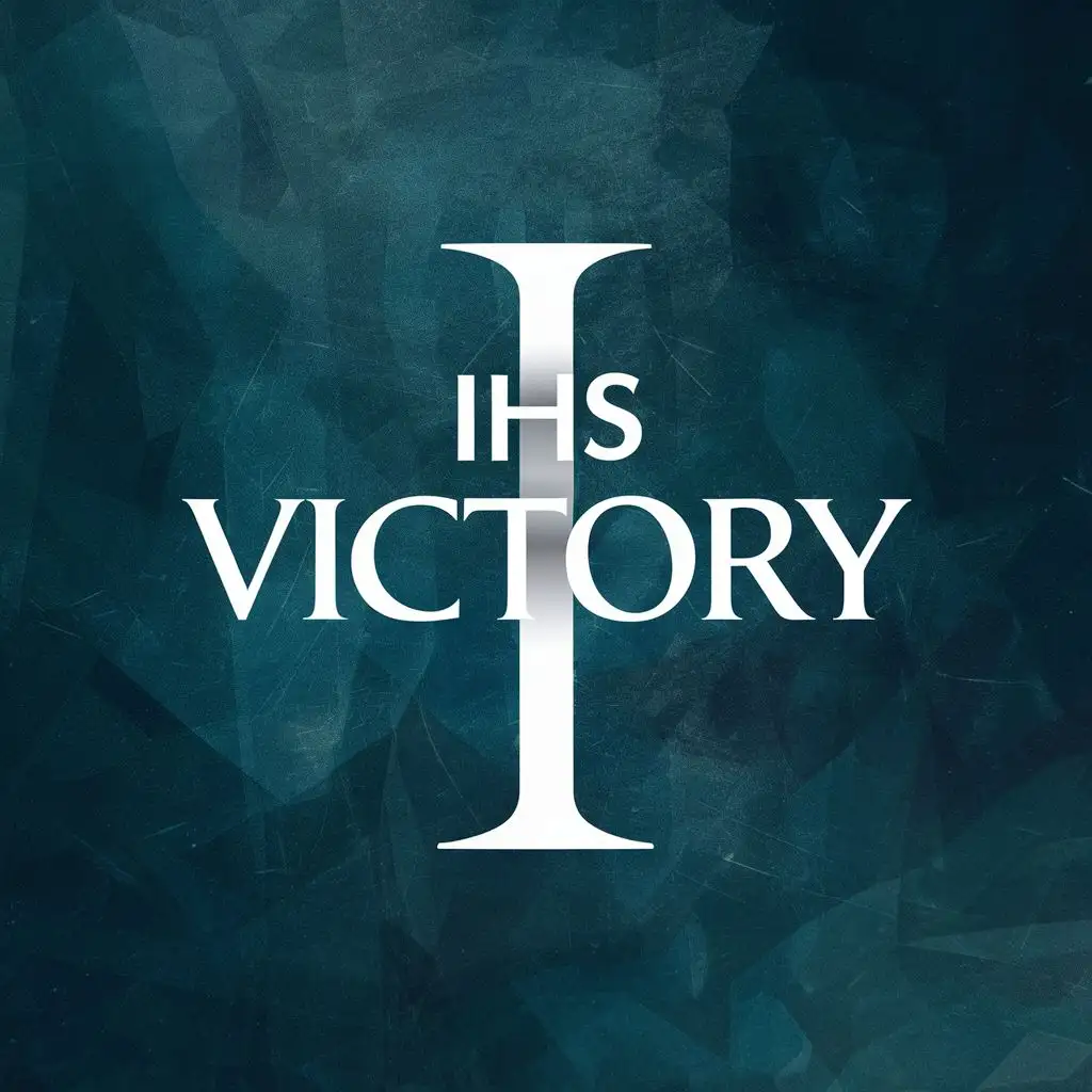 logo, I, with the text "IHS VICTORY", typography, be used in Religious industry