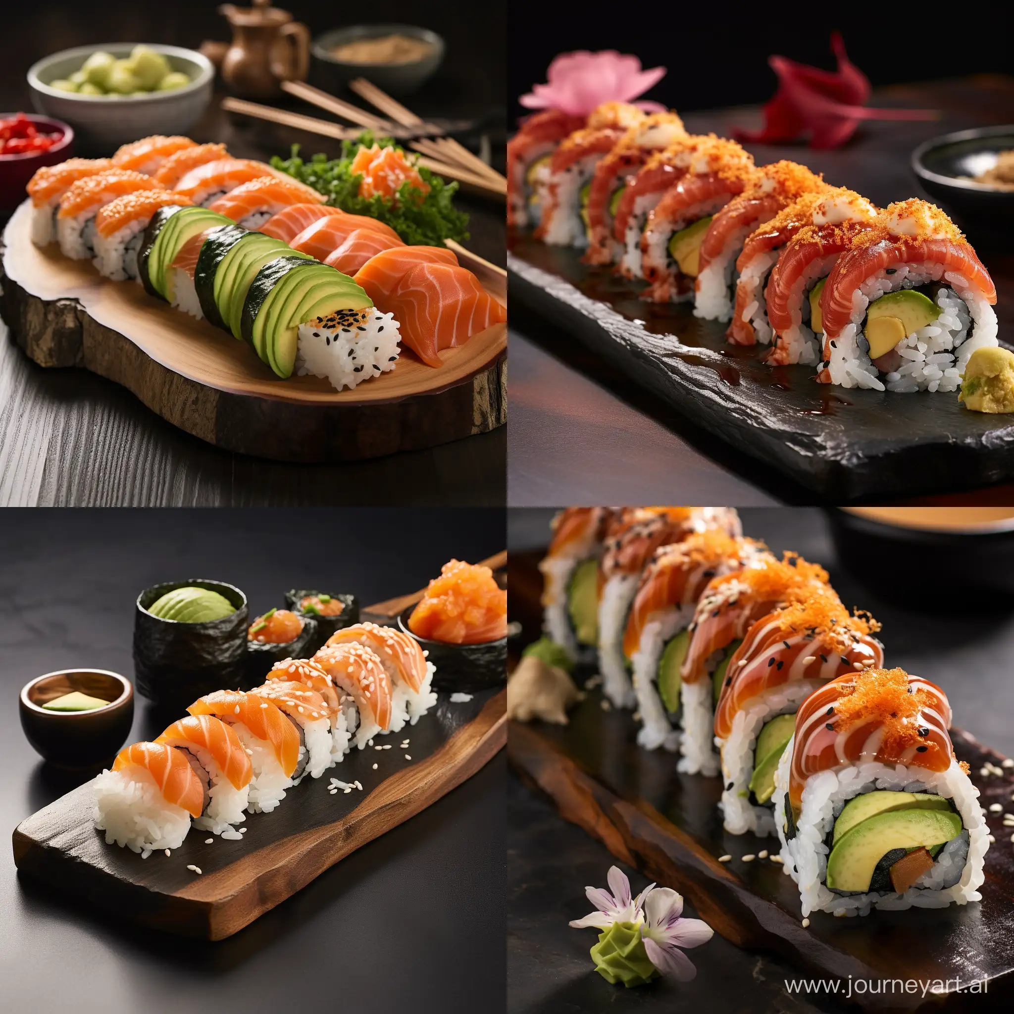 /image Gourmet sushi with our comprehensive guide on crafting the perfect Truffle-Infused Salmon and Avocado Sushi Rolls. Elevate your culinary skills and experience the magic of real truffles blending seamlessly with premium salmon and creamy avocado.
