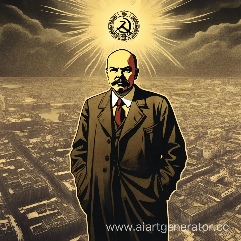 Картинка для обложки телеграм канала со словами свет и тьма Ленина