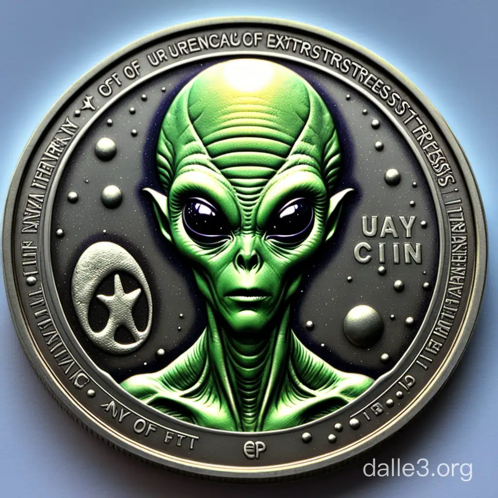 Монета с изображением пришельца. "Валюта инопланетян" 👽