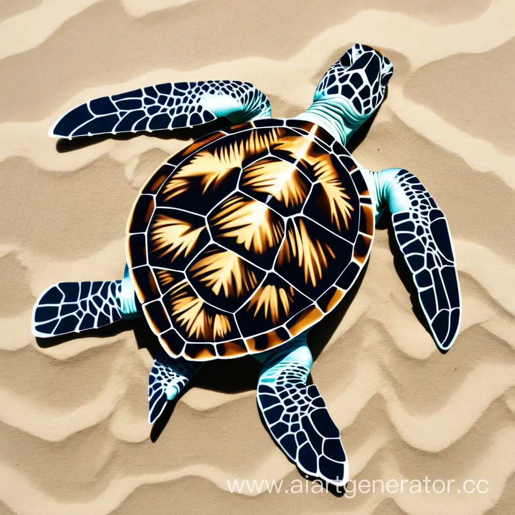 Aerial-View-of-Distinctive-Sea-Turtle-Trademark