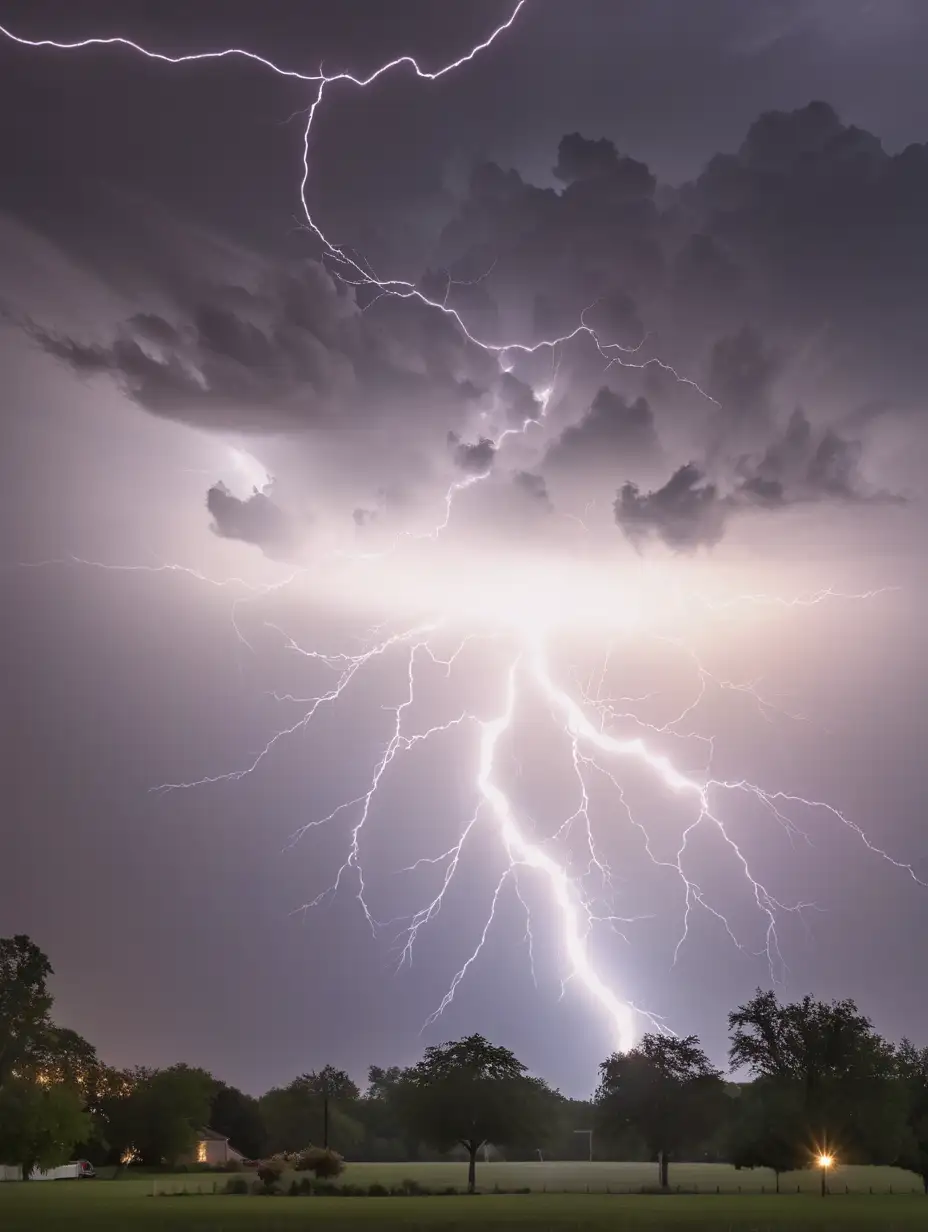Dramatic Lightning Storm over Coastal Lighthouse