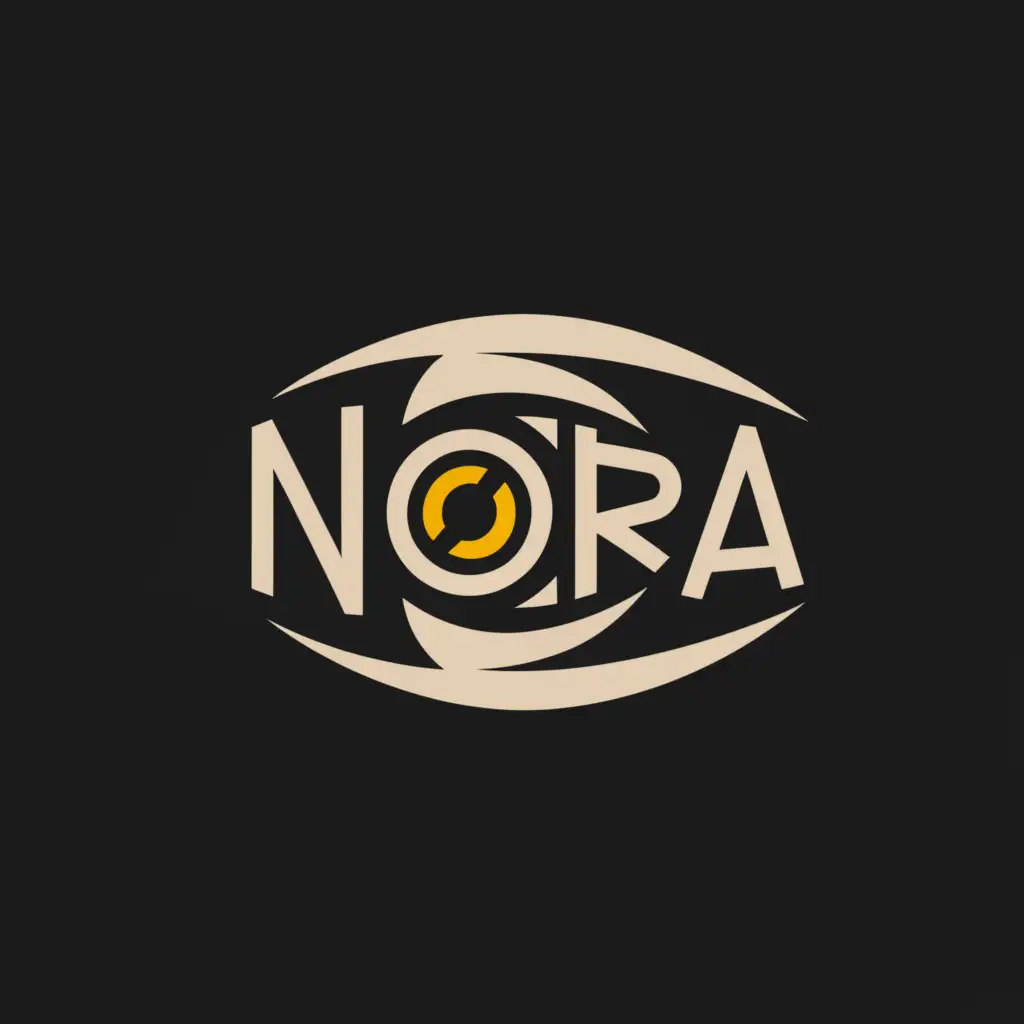 Design a sleek and dynamic logo for 'NORA', a company in the Sports Fitness industry. Incorporate a stylized Dragon's Eye as the main symbol, symbolizing strength, focus, and power. Aim for a modern and sophisticated design that translates well in both black and white. The logo should exude a sense of energy and vitality while maintaining clarity and simplicity. Ensure it works well on clear backgrounds for versatile use across various mediums