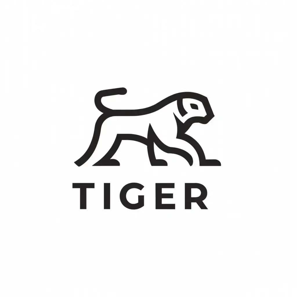 a logo design,with the text "Tiger", main symbol:Tiger,Minimalistic,clear background