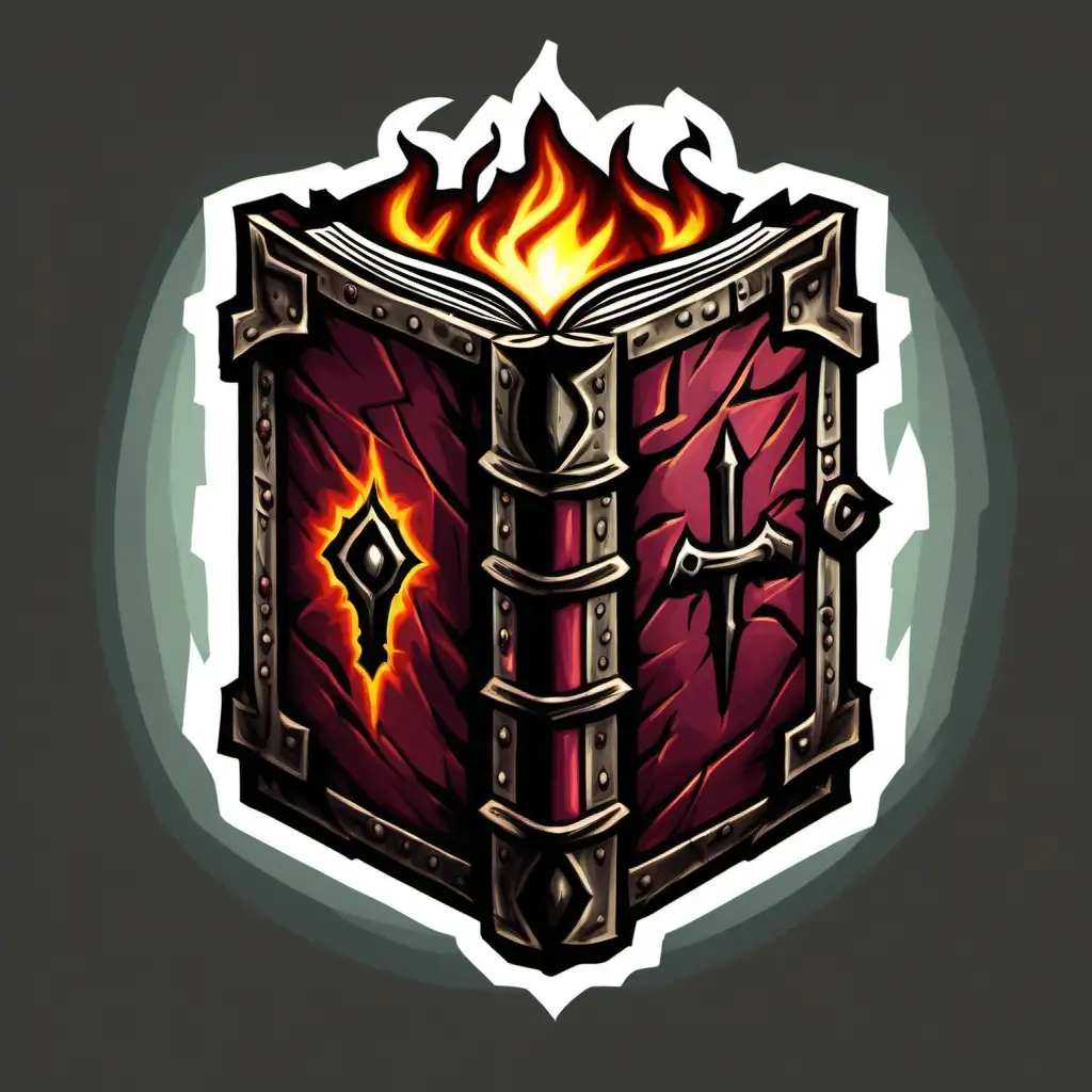 Mystical Tome; freestanding; colorfull 2d darkest dungeon style;  transparent background, --no background; --no text;  --no shadow;