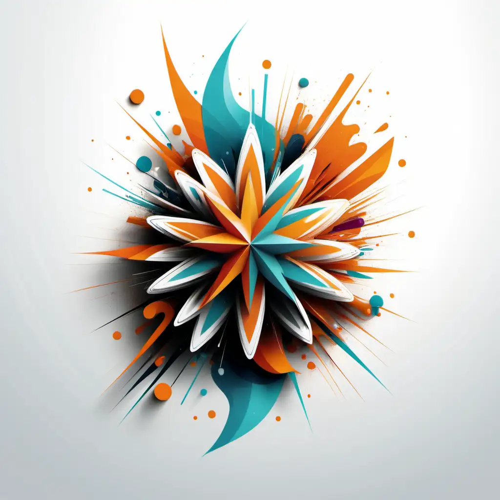 Vibrant Abstract Graphic Design on Clean White Background