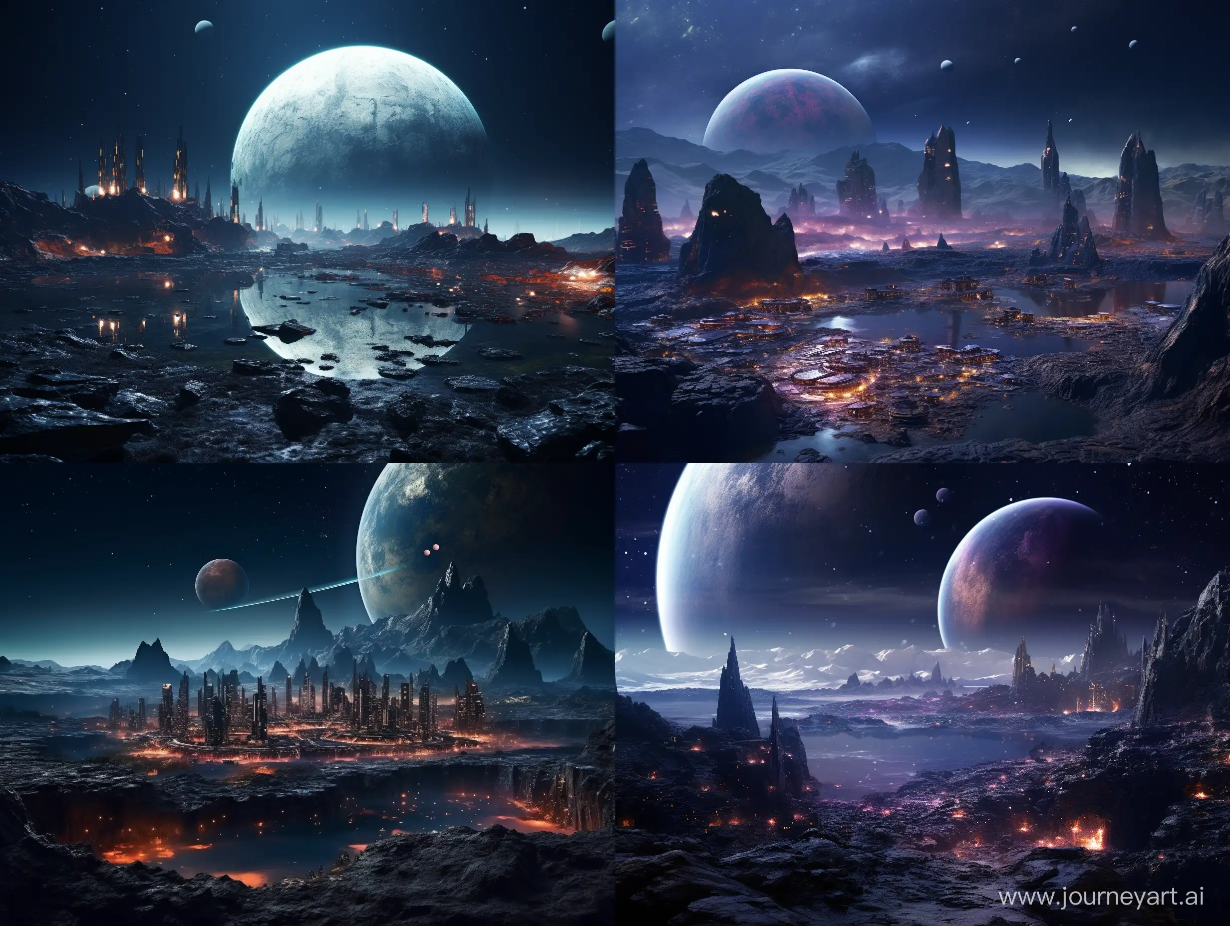 Futuristic-Cityscape-on-a-Kuiper-Belt-Asteroid-Realistic-Color-Photo