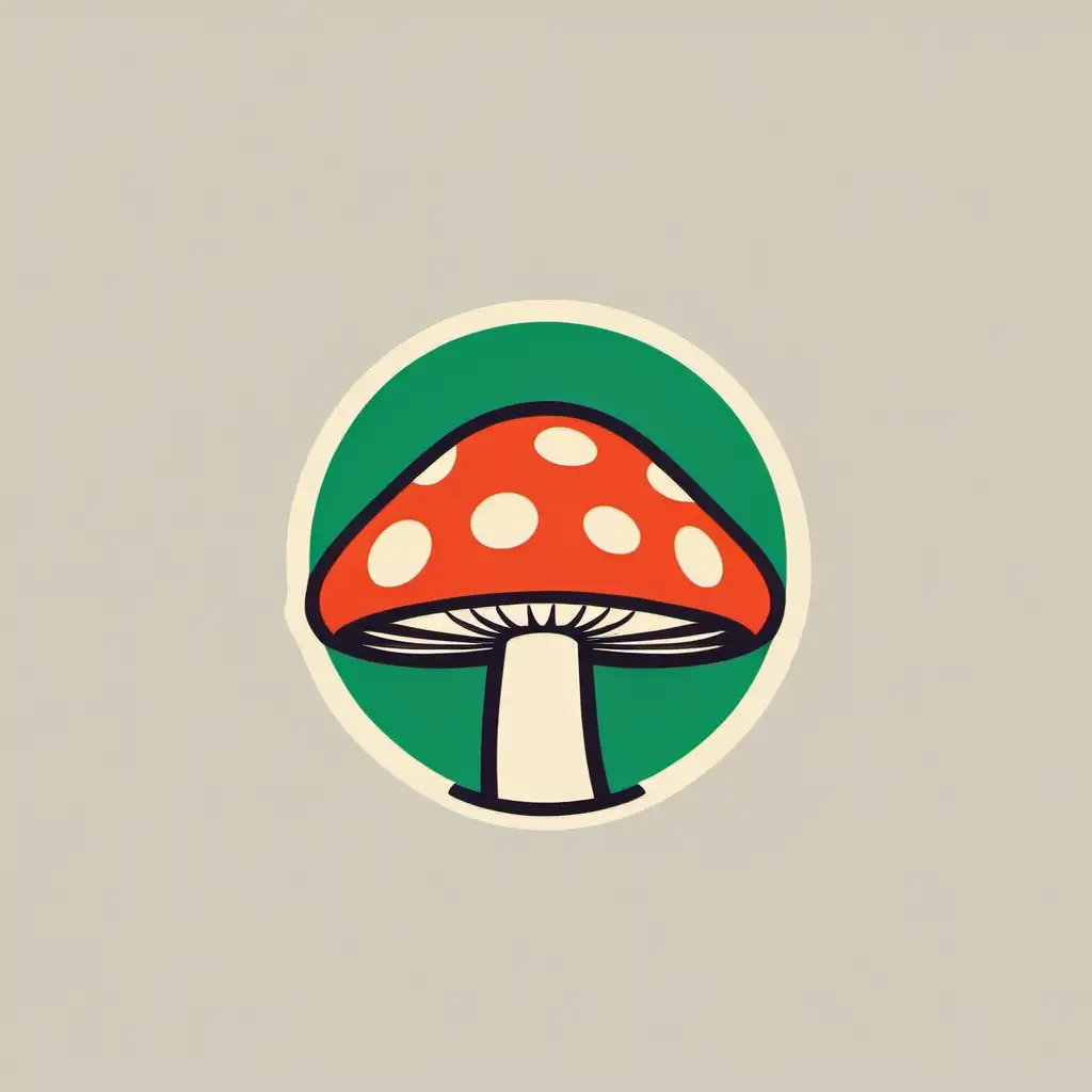 mushroom, simple, logo, 3 colours, v2