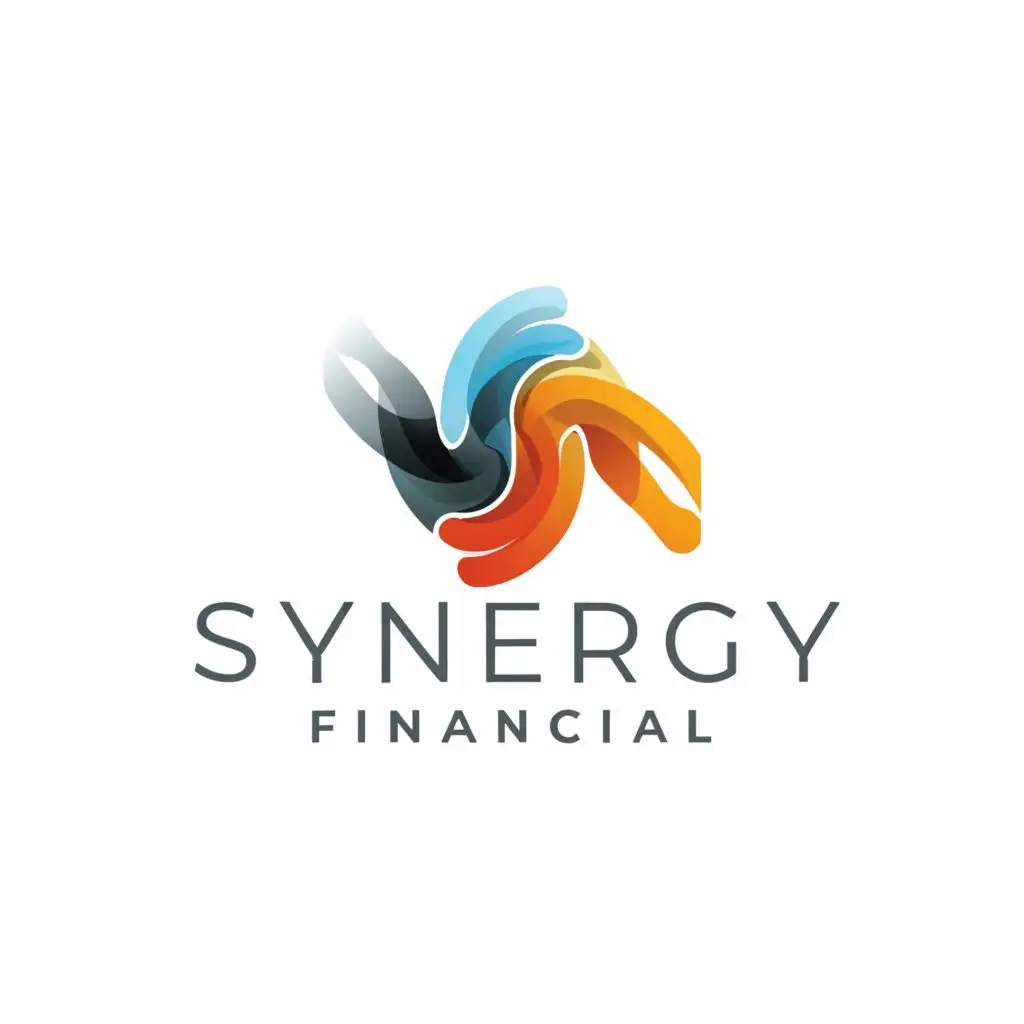 a logo design,with the text "Synergy Financial", main symbol:abstract  lines and creative  dimantional shapes,complex,be used in Finance industry,clear background