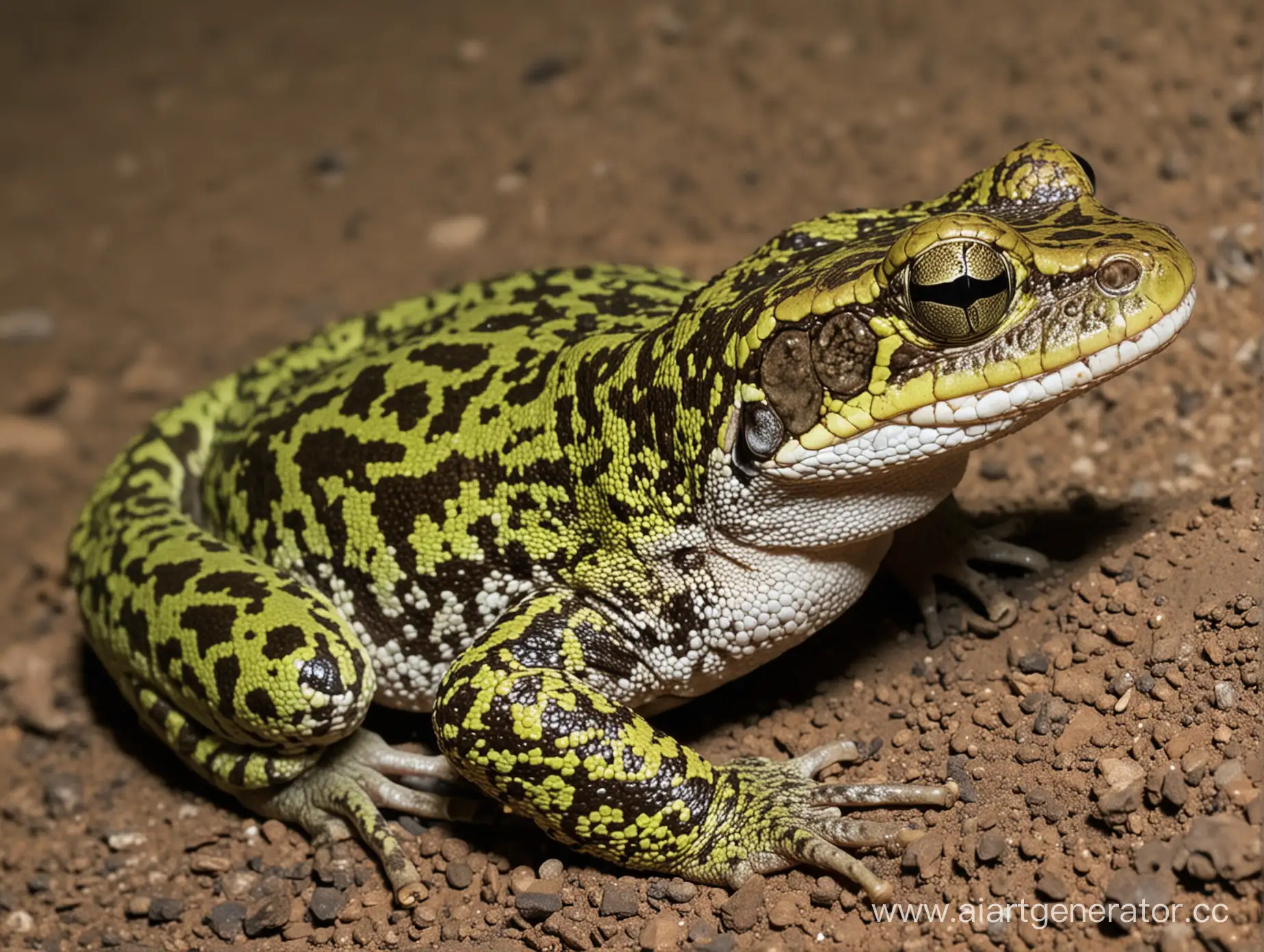 Colorful-Viper-Toad-in-a-Tropical-Rainforest-Habitat