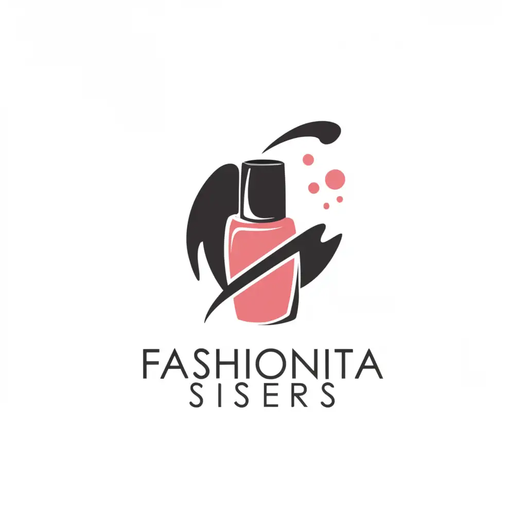 a logo design,with the text "Fashionista Sisters", main symbol:Nail Polish,Moderate,be used in Beauty Spa industry,clear background