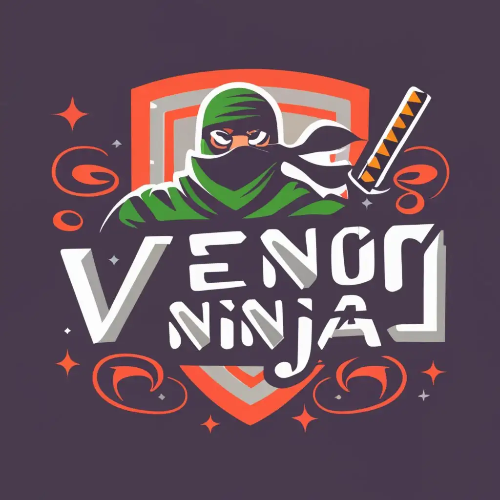 LOGO-Design-For-Veno-Ninja-Stealthy-Gamer-Aesthetics-with-CuttingEdge-Typography