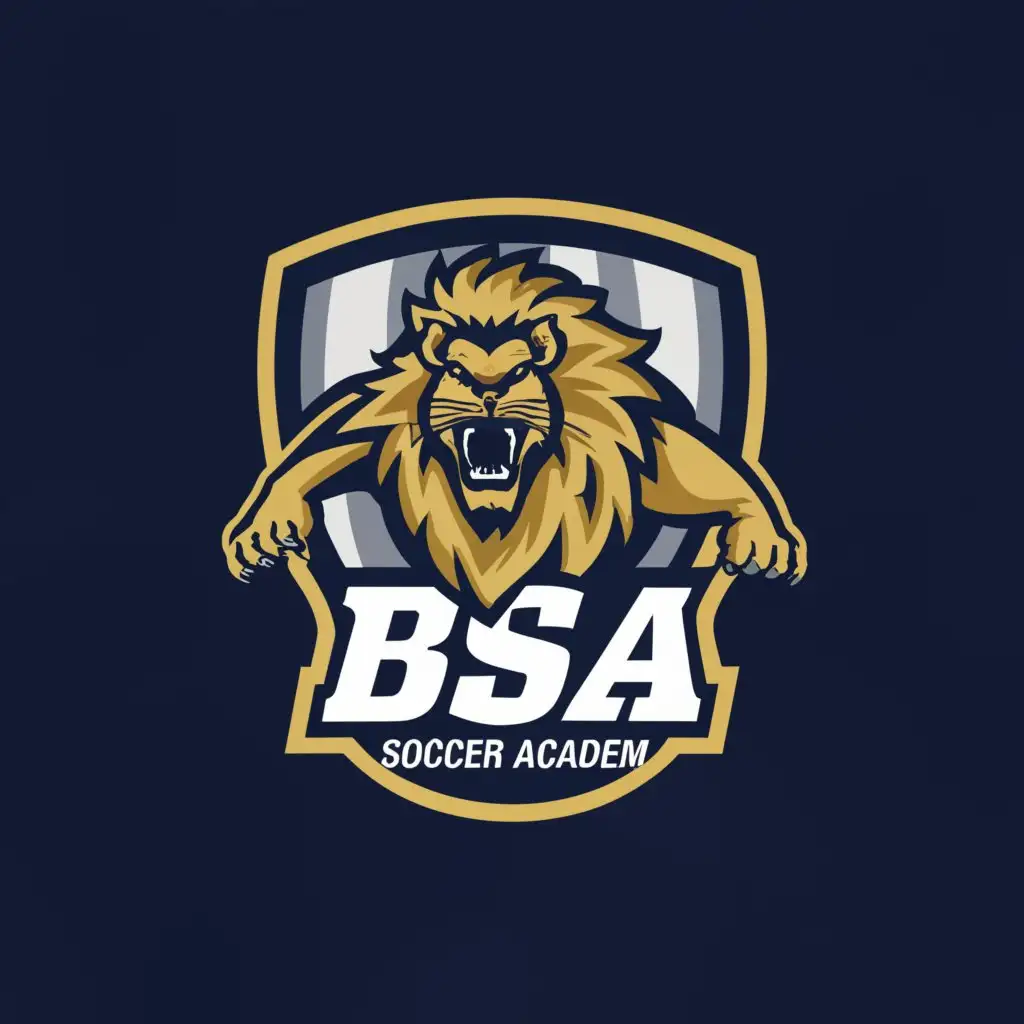 LOGO Design For Lions BSA Elegant Football Academy Emblem with Lion and ...