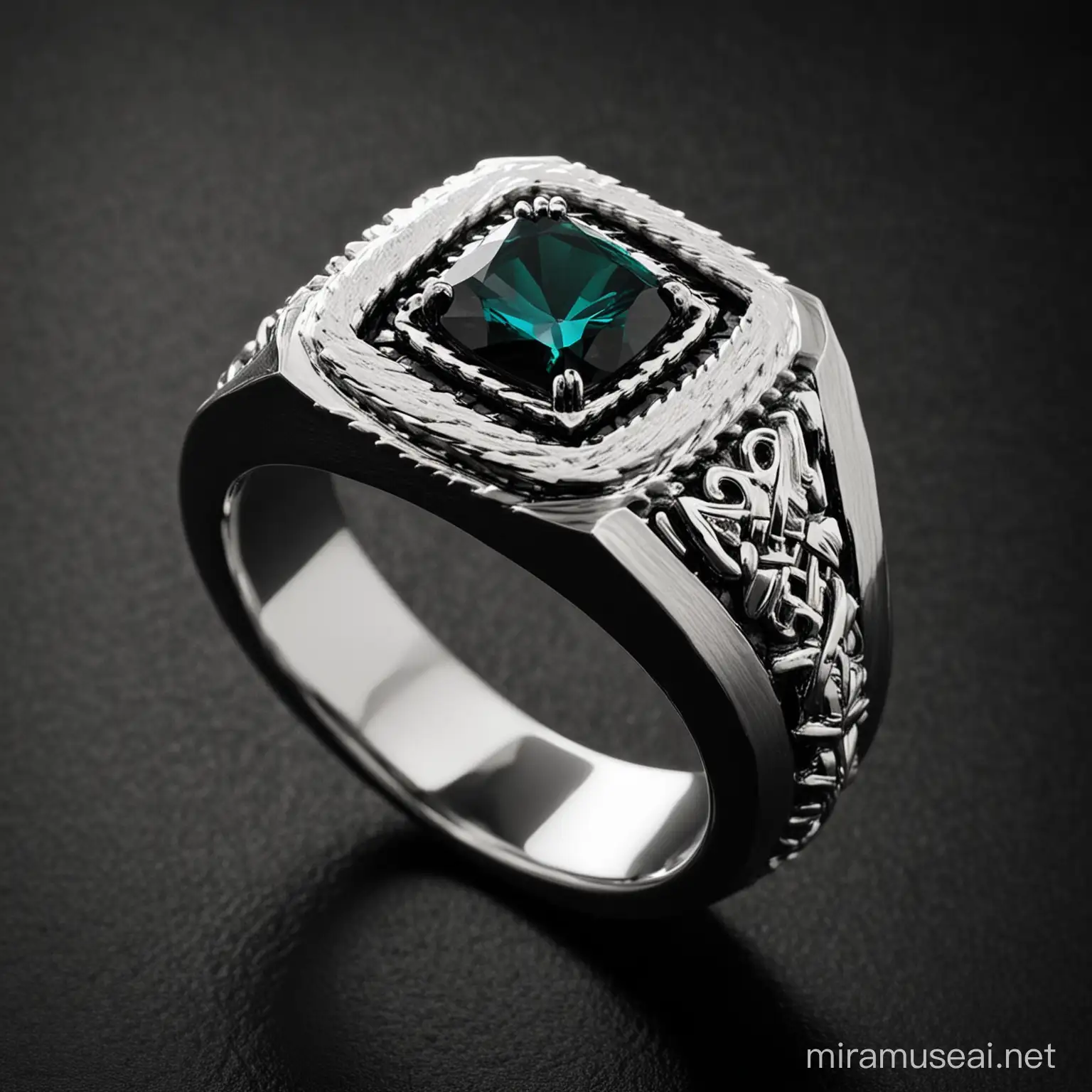 adv for men's ring with dark background 