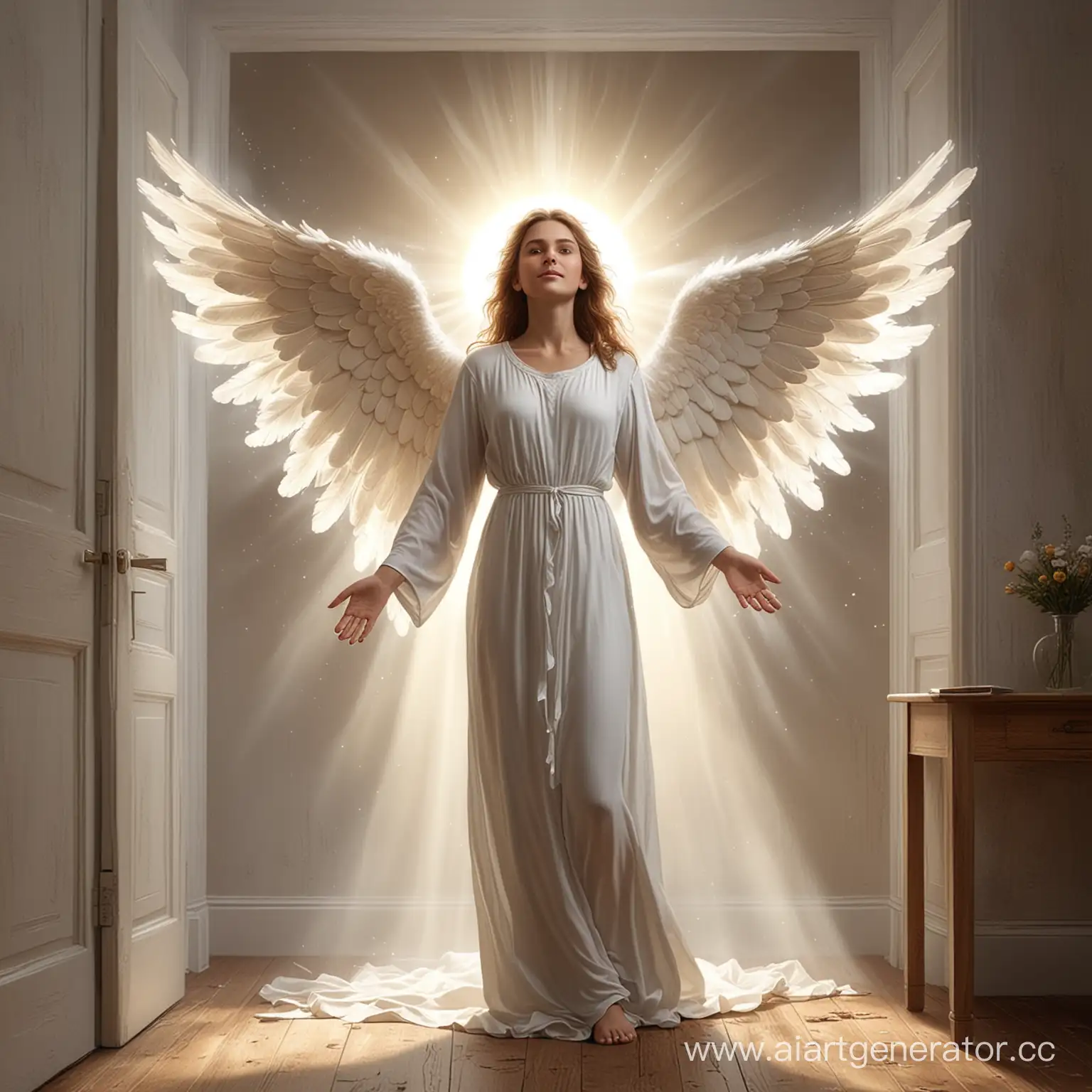 Realistic-Guardian-Angel-Extending-Helping-Hand-in-Radiant-Room