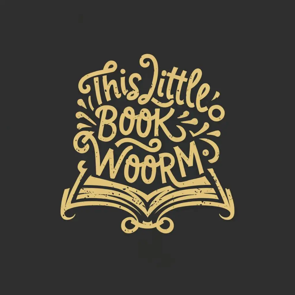 logo, books, with the text "This Little Book Worm", typography
