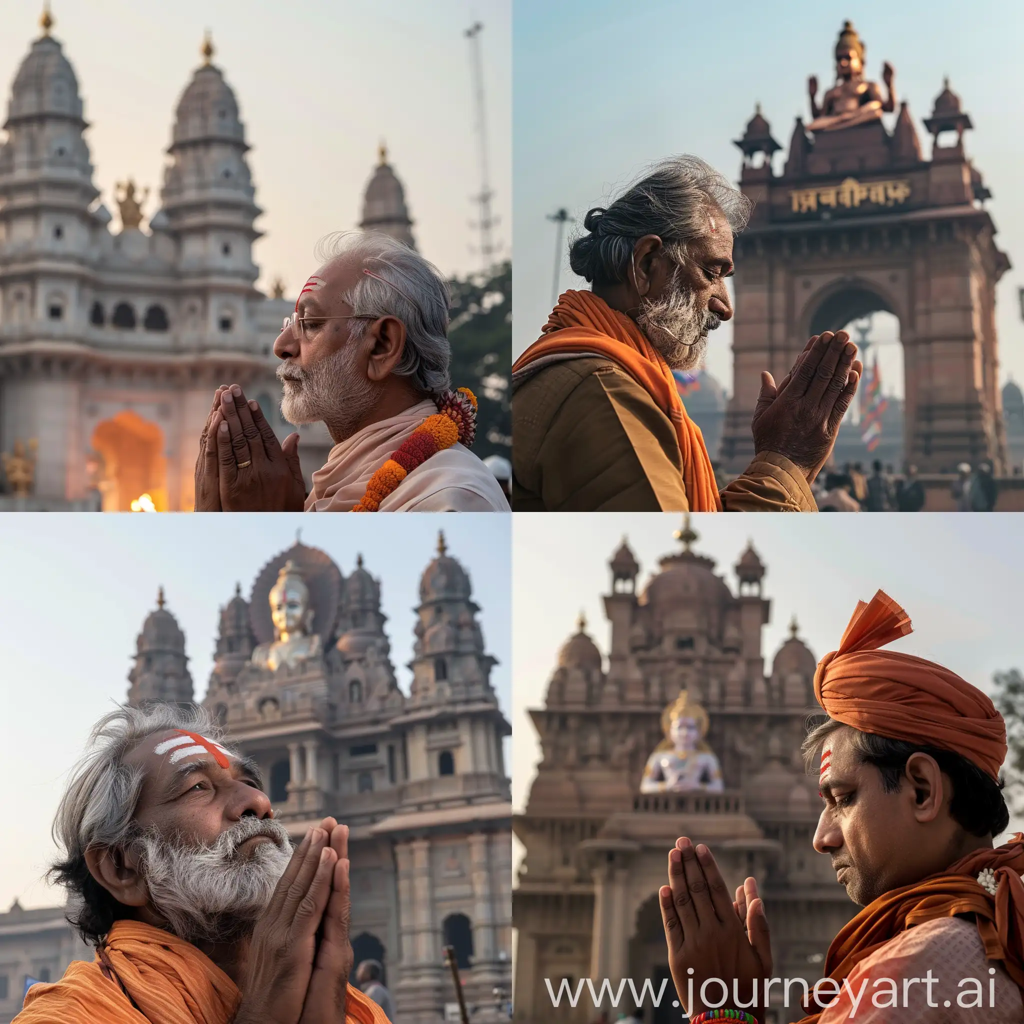 RSS-of-India-Praying-with-Ayodhya-Rama-Statue-Background