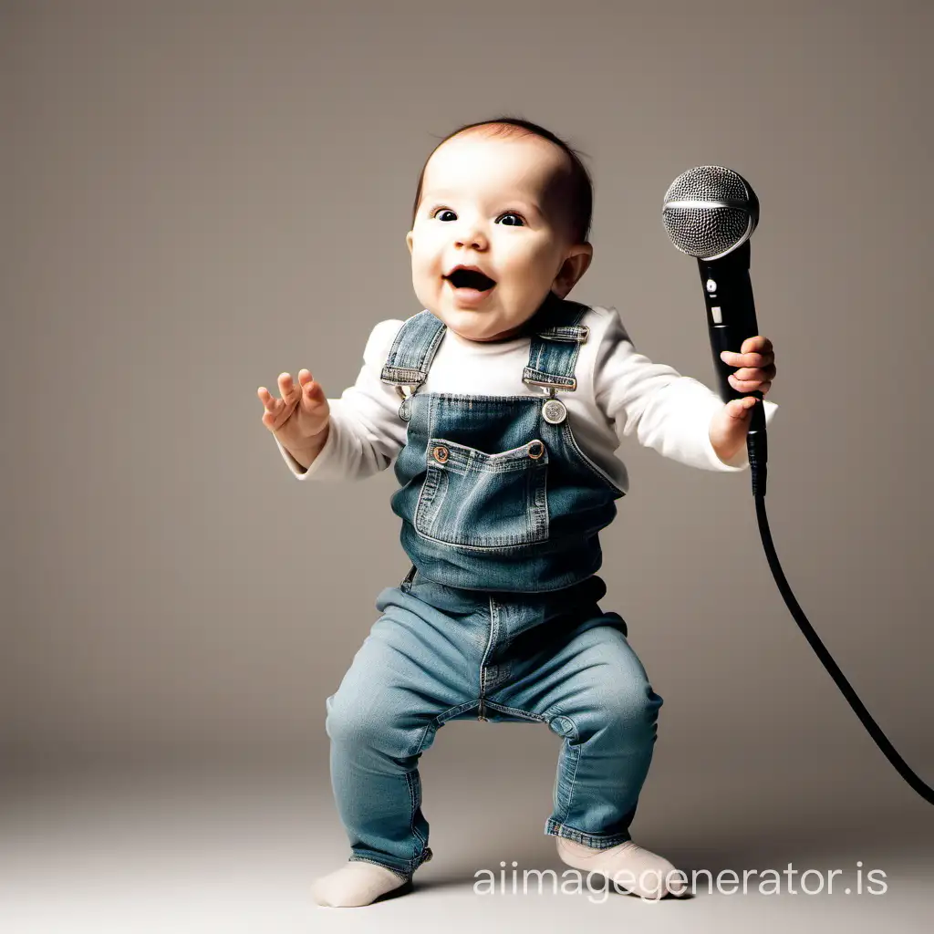 baby dancing with microphone