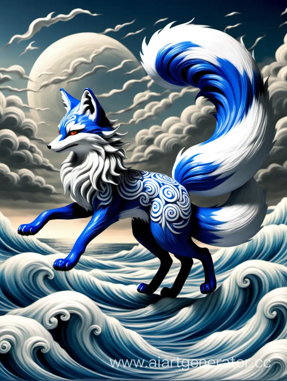 Majestic-NineTailed-Kitsune-Soaring-Over-the-Blue-Ocean