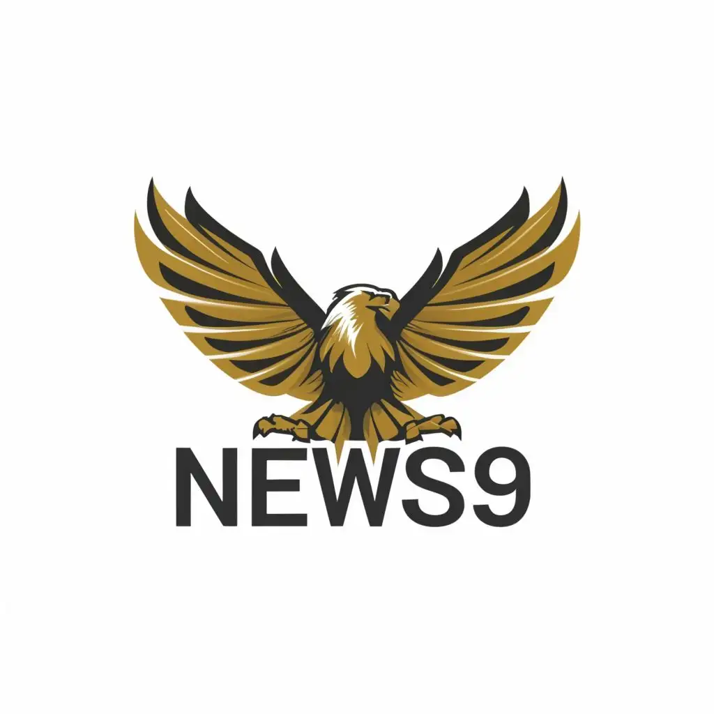 logo, EN EAGLE, with the text "NEWS9 BD", typography, be used in Entertainment industry