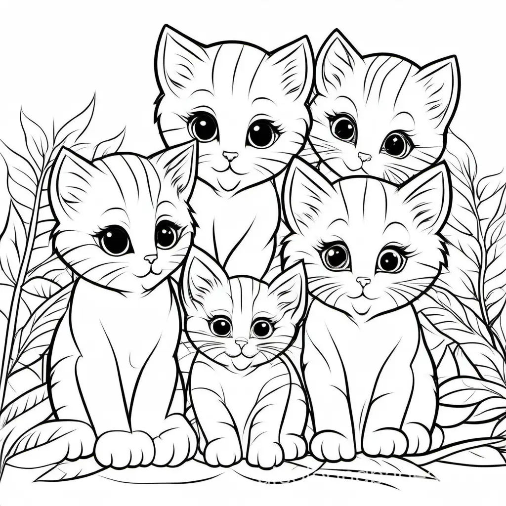 Simple-Kittens-Coloring-Page-Black-and-White-Line-Art-for-Kids