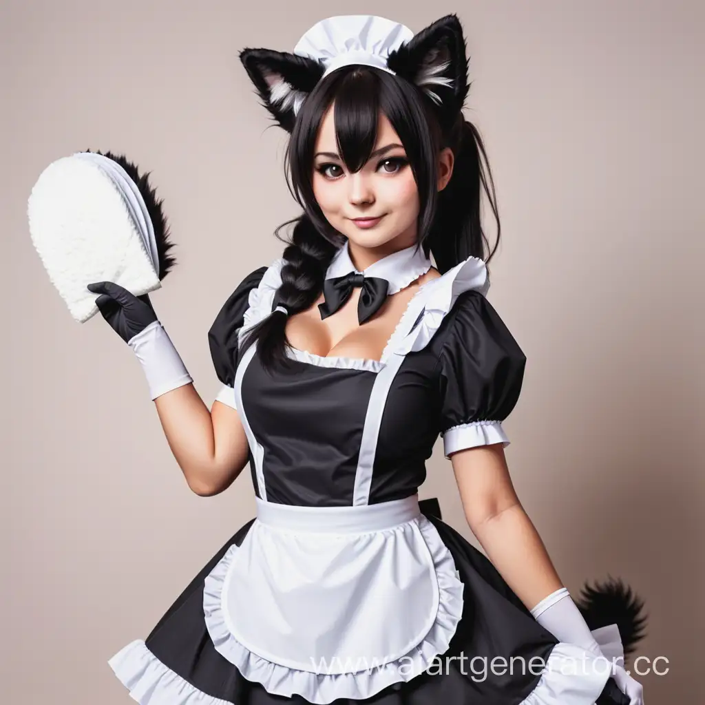 Elegant-BlackFurred-Maid-Graceful-Feline-in-a-Sophisticated-Ensemble